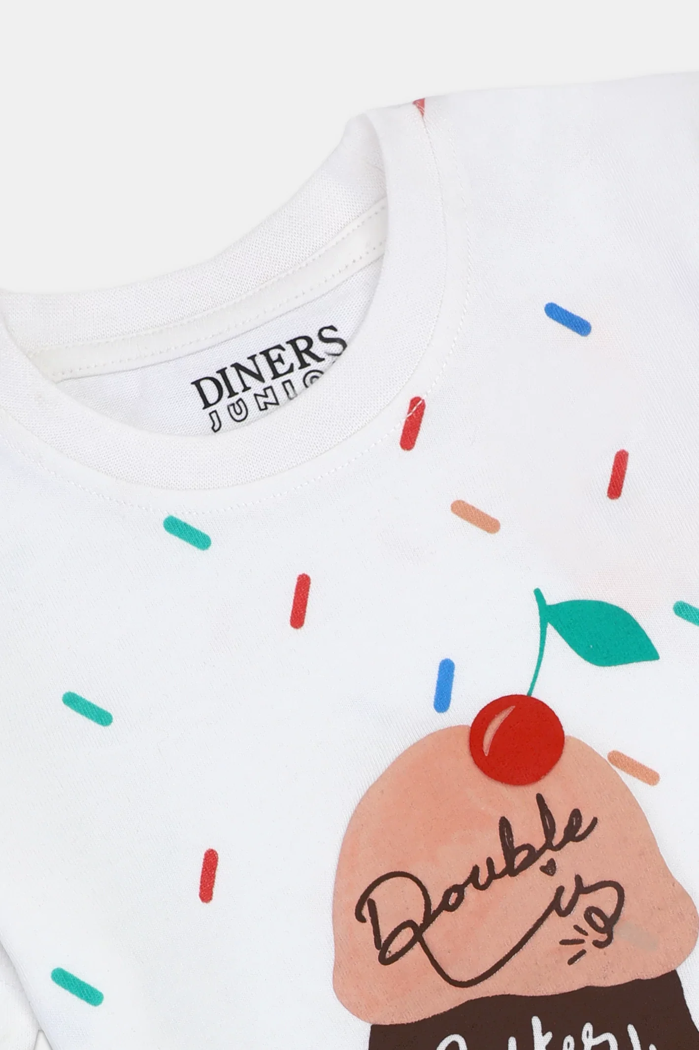White Graphic Girls T-Shirt - Image 2