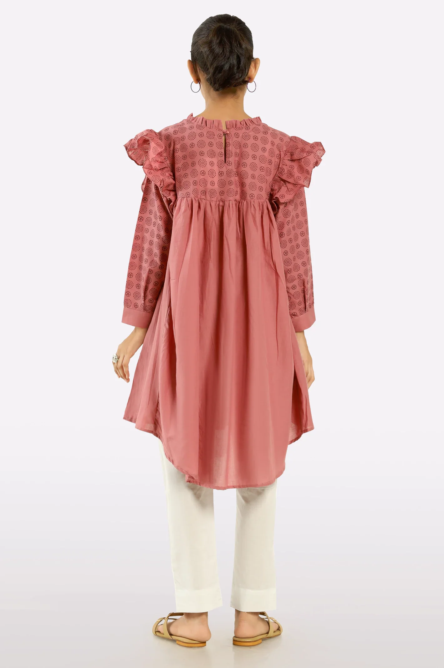 Pink Stylised Girls Kurti - Image 3