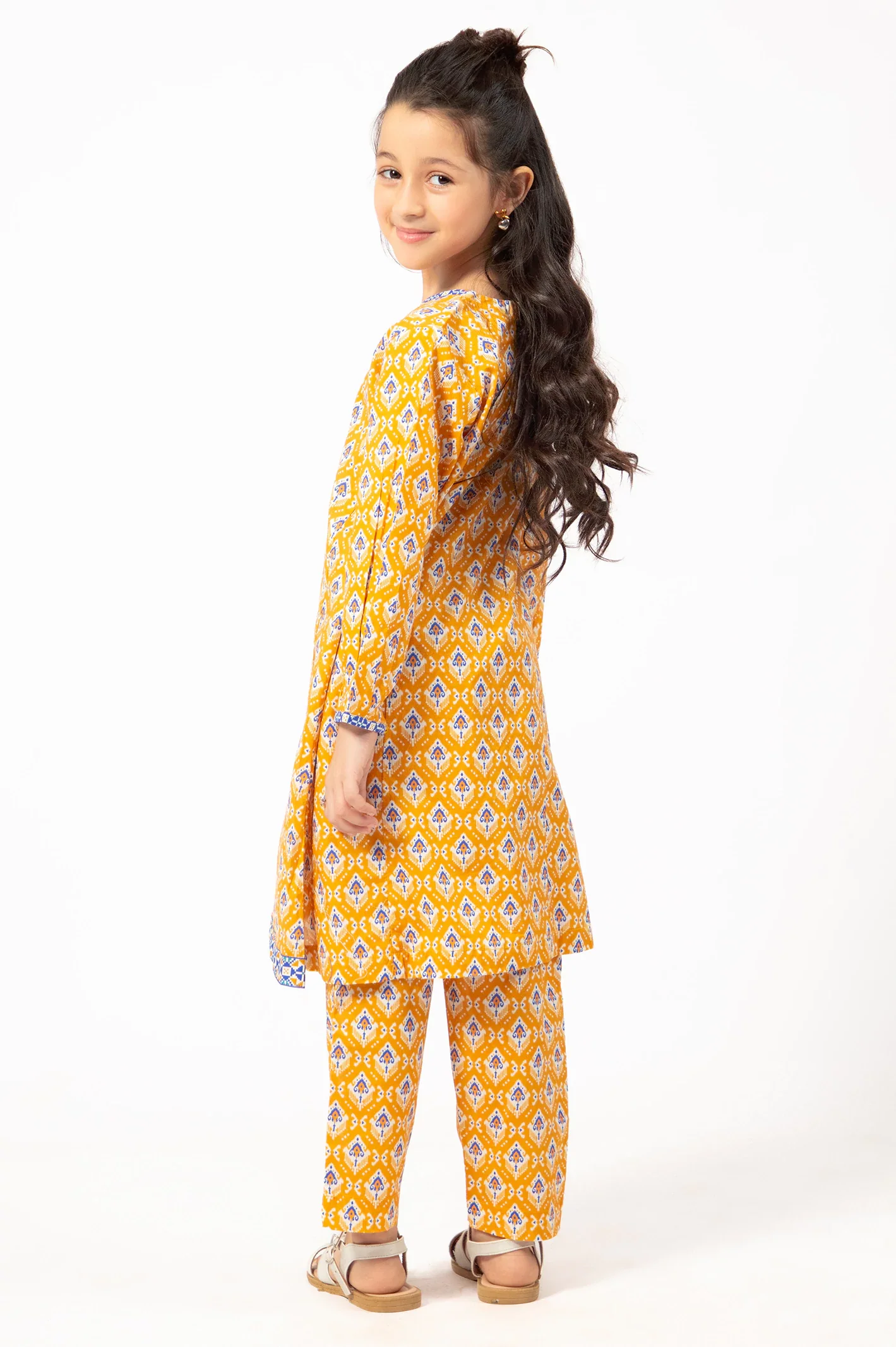 Mustard Printed Girls 2PC - Image 4