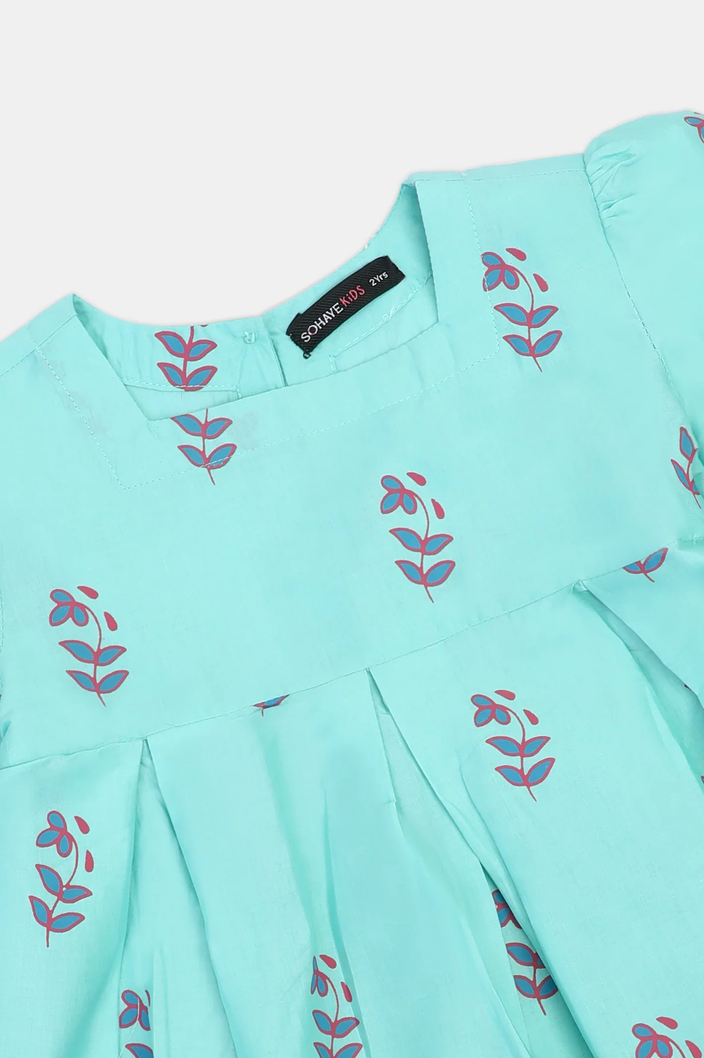 Sea Green Printed Girls 2PC - Image 6