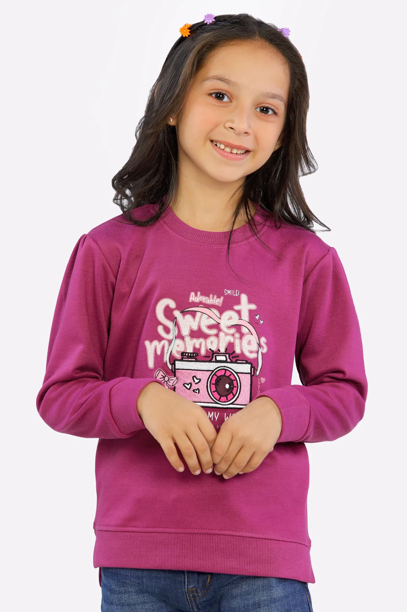 Graphic Printed Girls Sweatshirt - Image 2