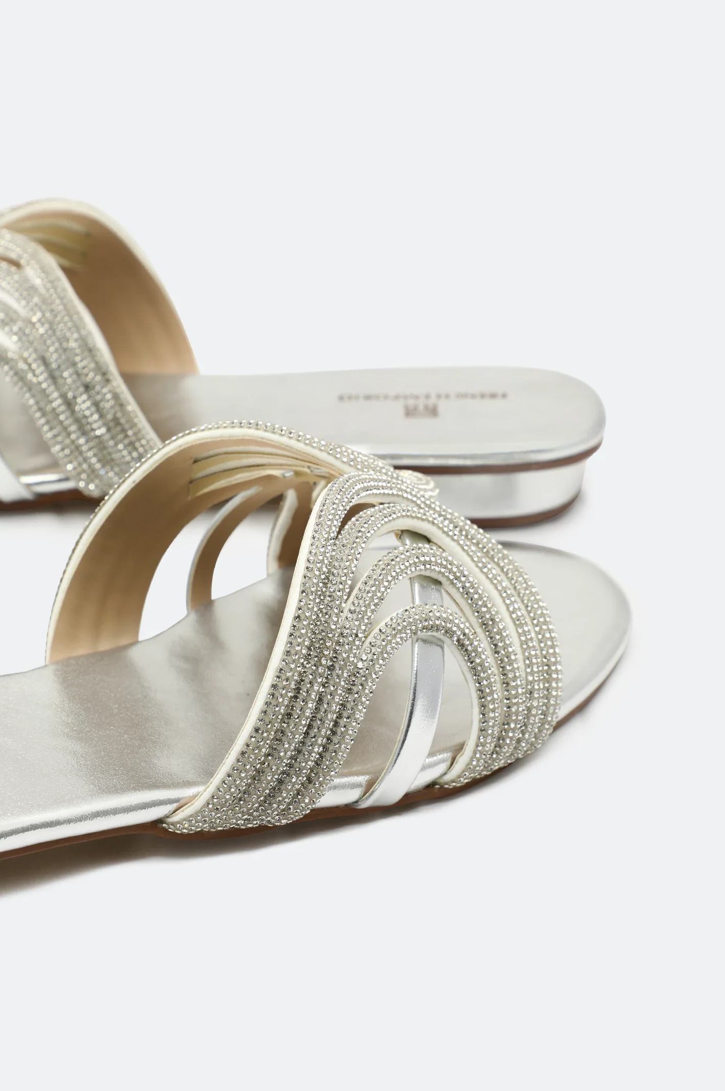 Silver Ladies Casual Slippers - Image 2