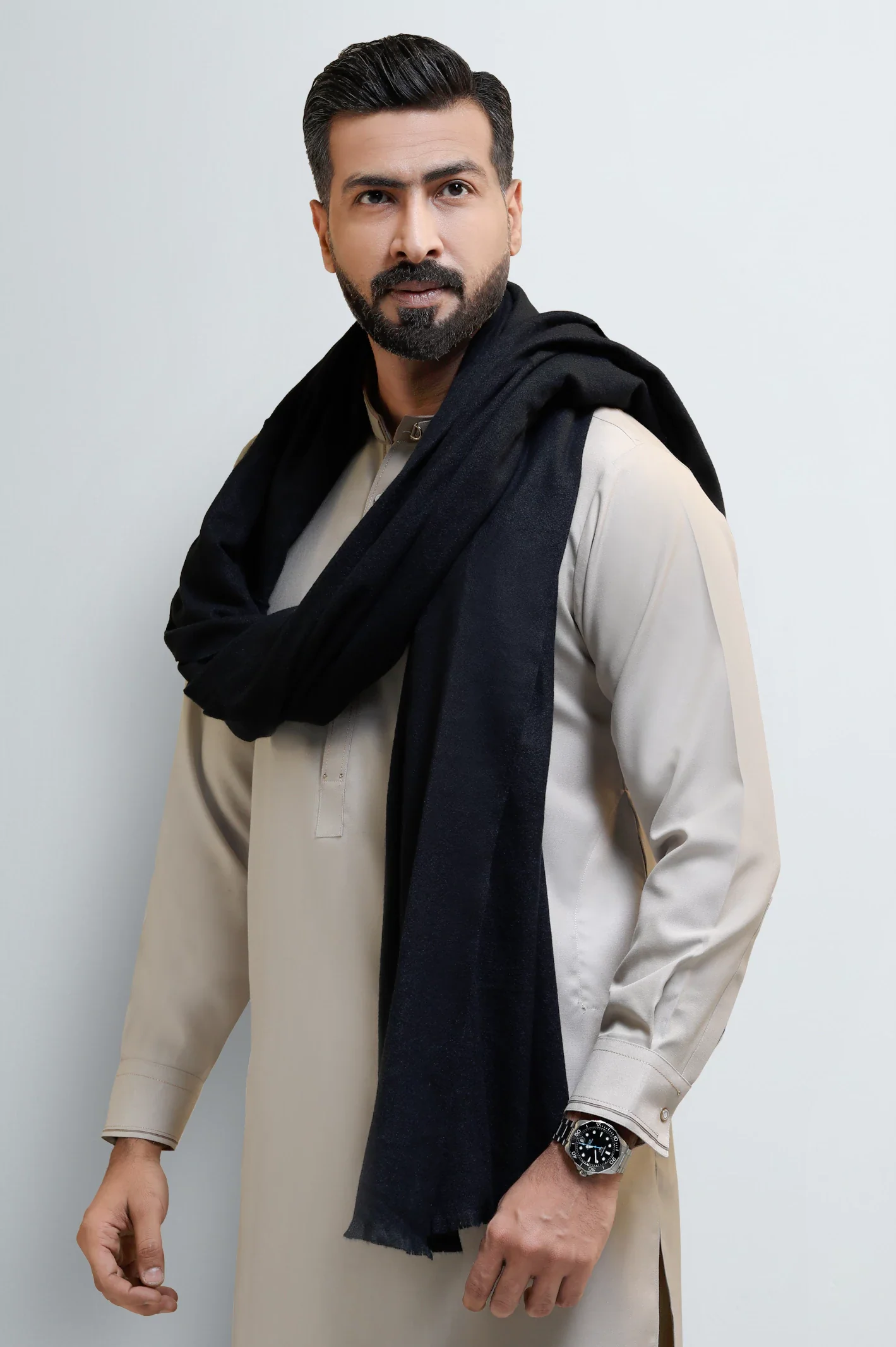 Black Men's Shawl - Image 2