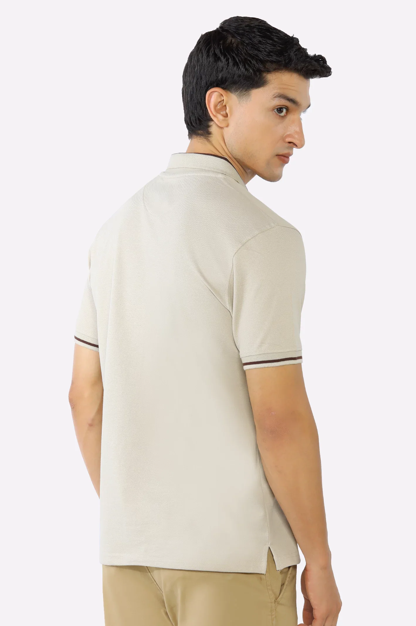 Solid Collar Lycra Polo - Image 3