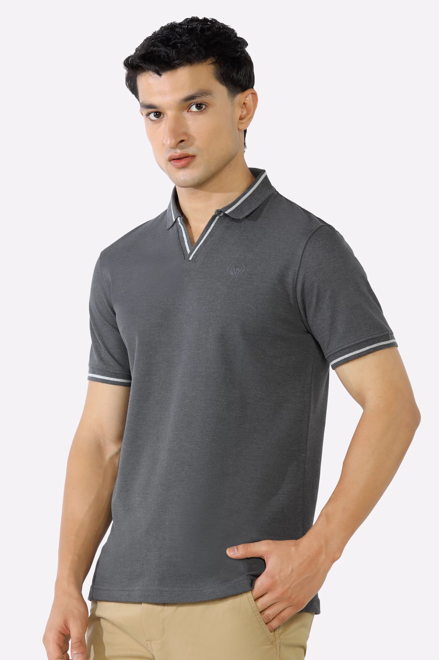 Solid Collar Lycra Polo