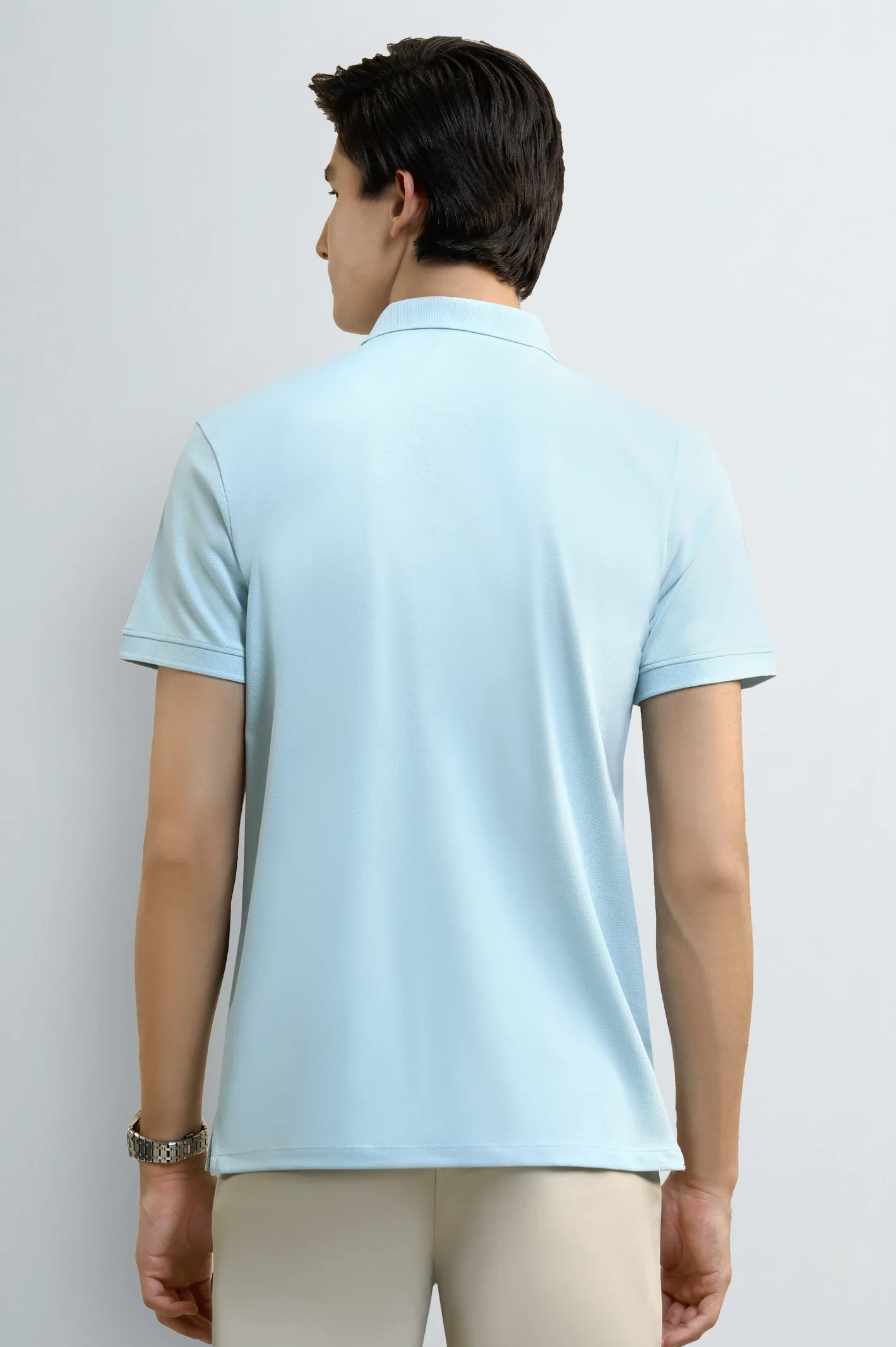 Crystal Blue Solid Collar Polo - Image 3