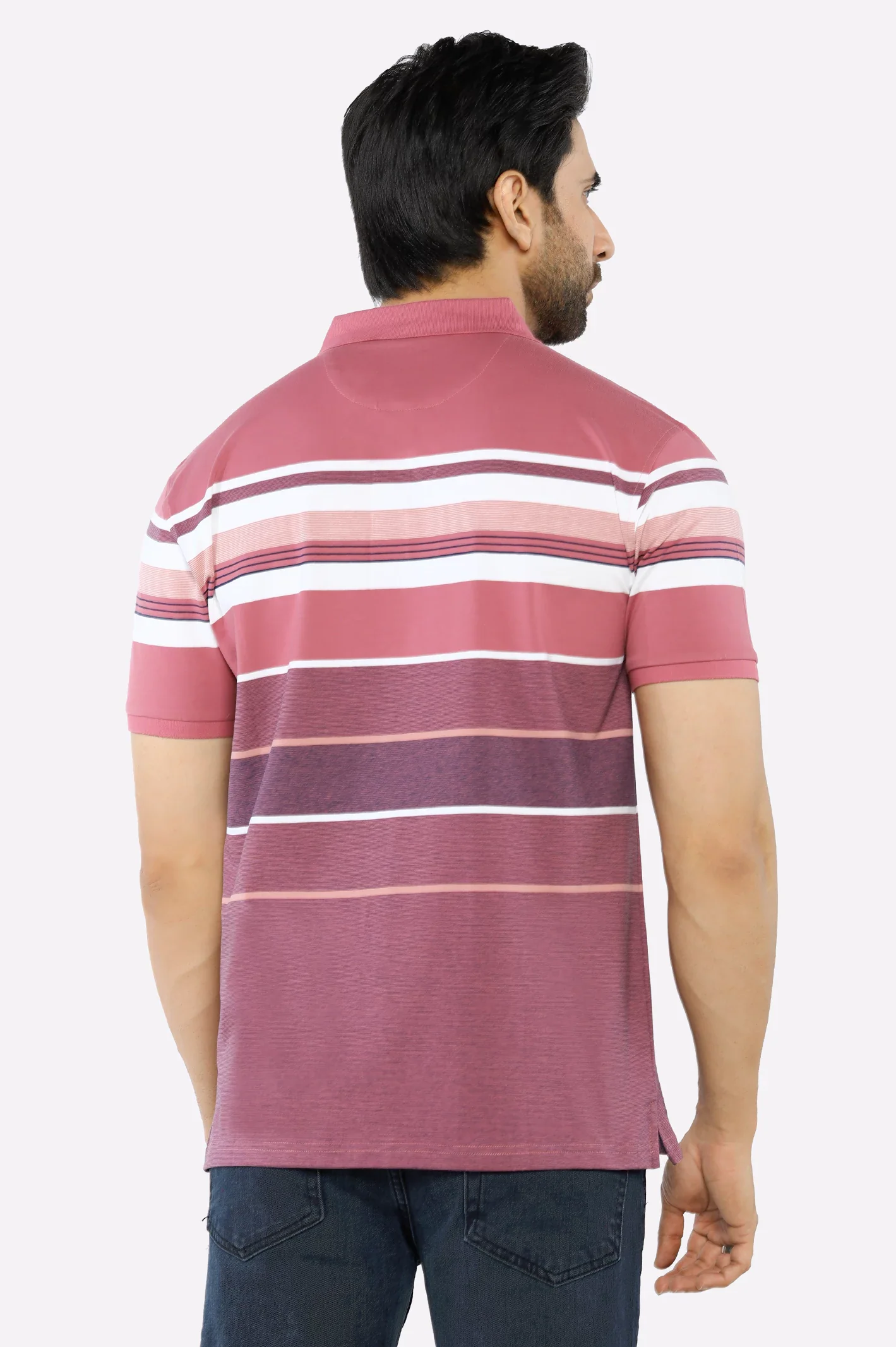 Pink Yarn Dyed Polo - Image 2