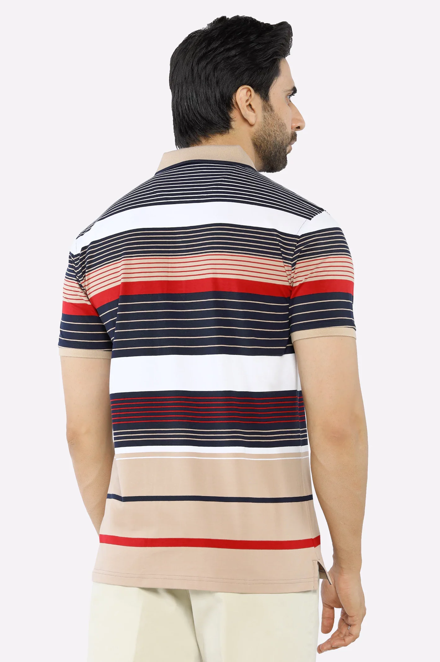 Beige Yarn Dyed Polo - Image 2