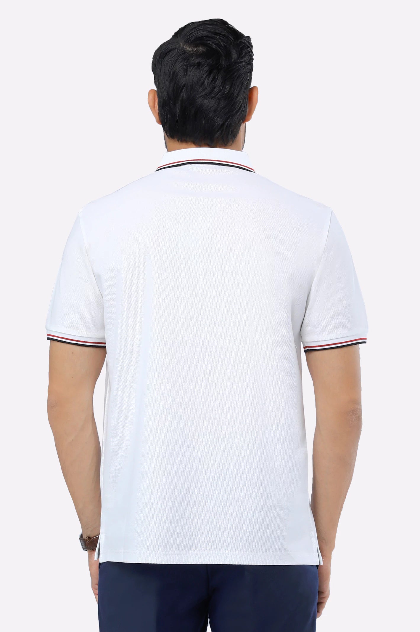 White Mercerised Polo - Image 3