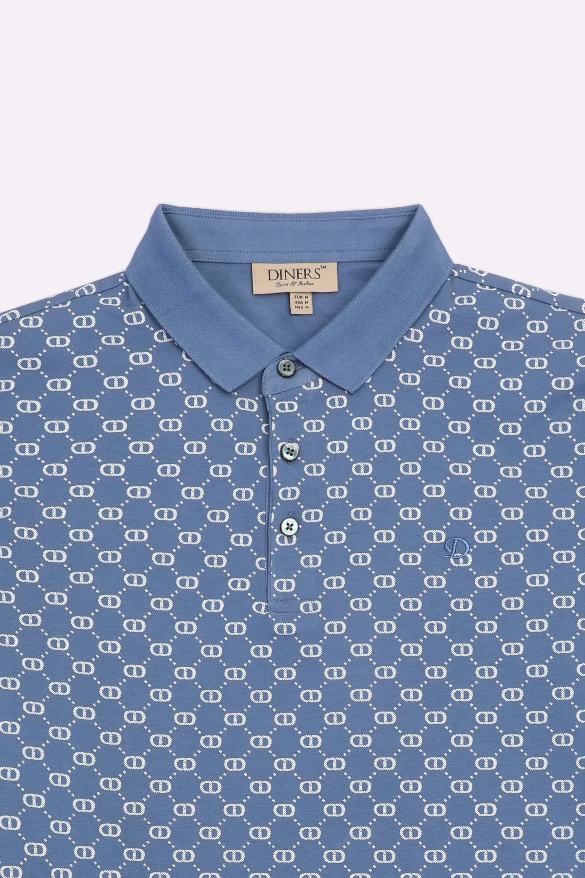 Blue Printed Polo - Image 5