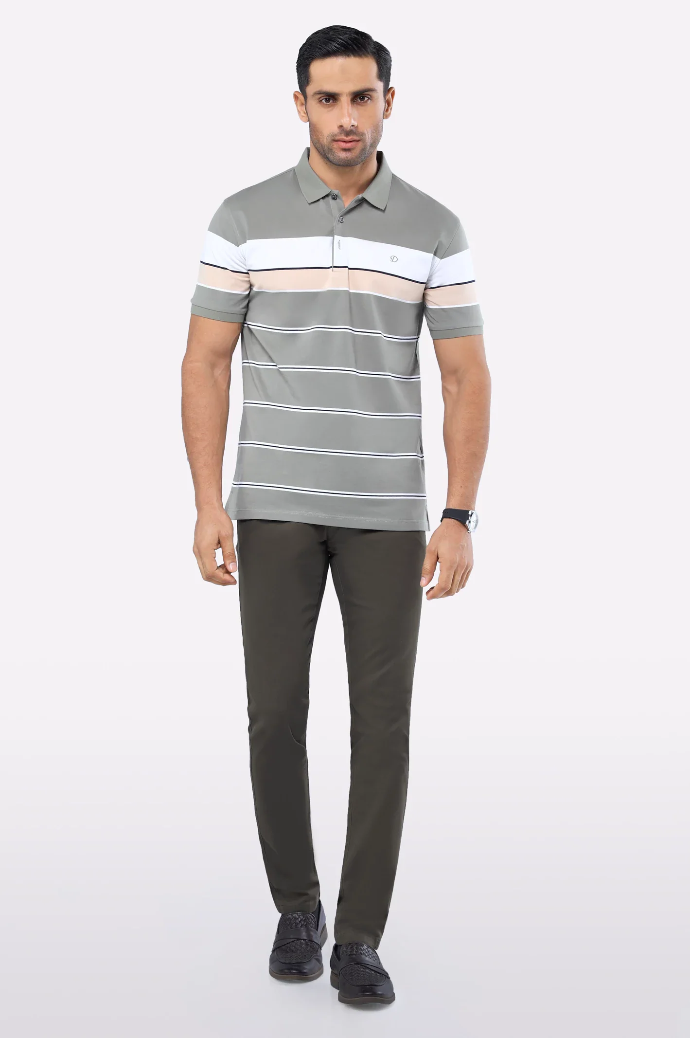 Olive Yarn Dyed Polo - Image 2