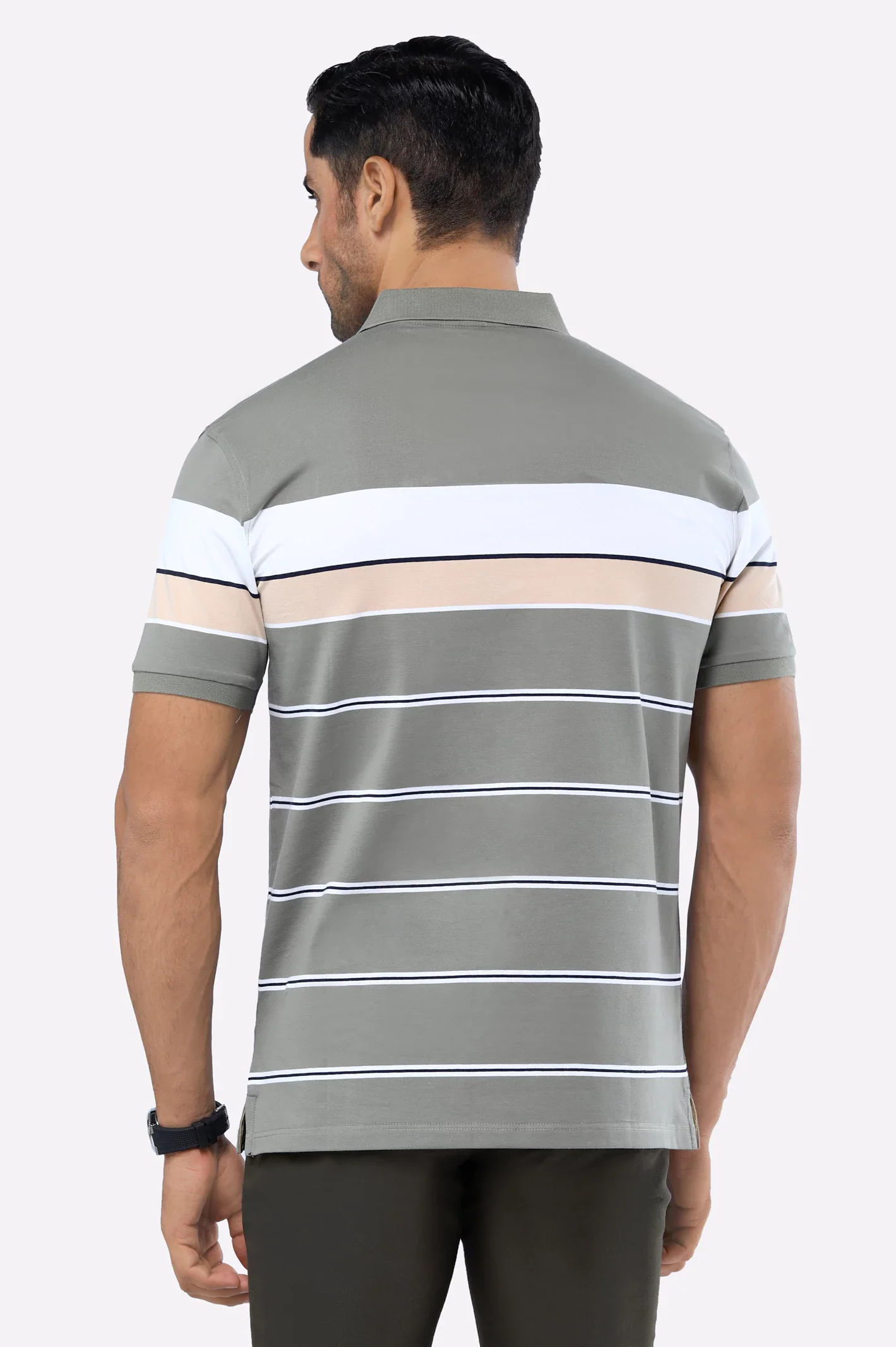 Olive Yarn Dyed Polo - Image 3