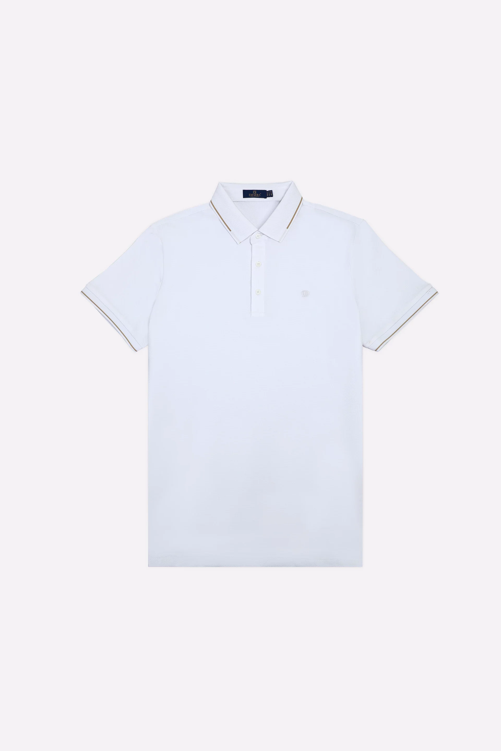 White Basic Mercerized Polo - Image 4