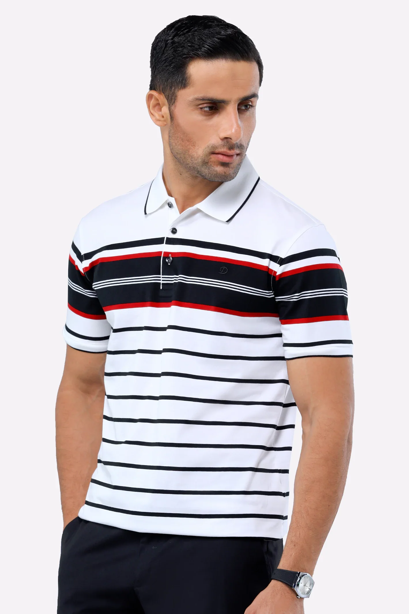 White Yarn Dyed Polo