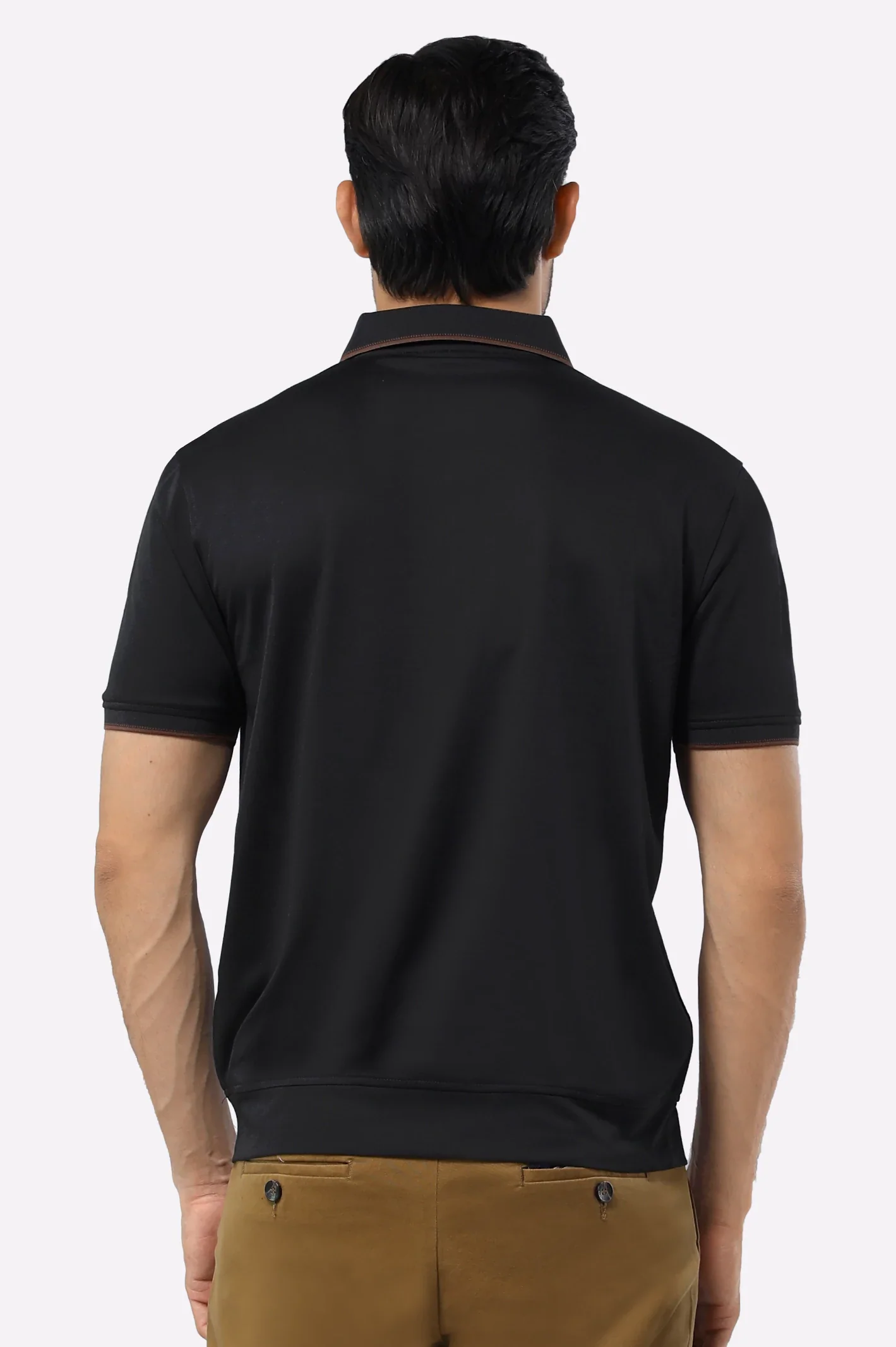 Black Mercerized Polo - Image 3