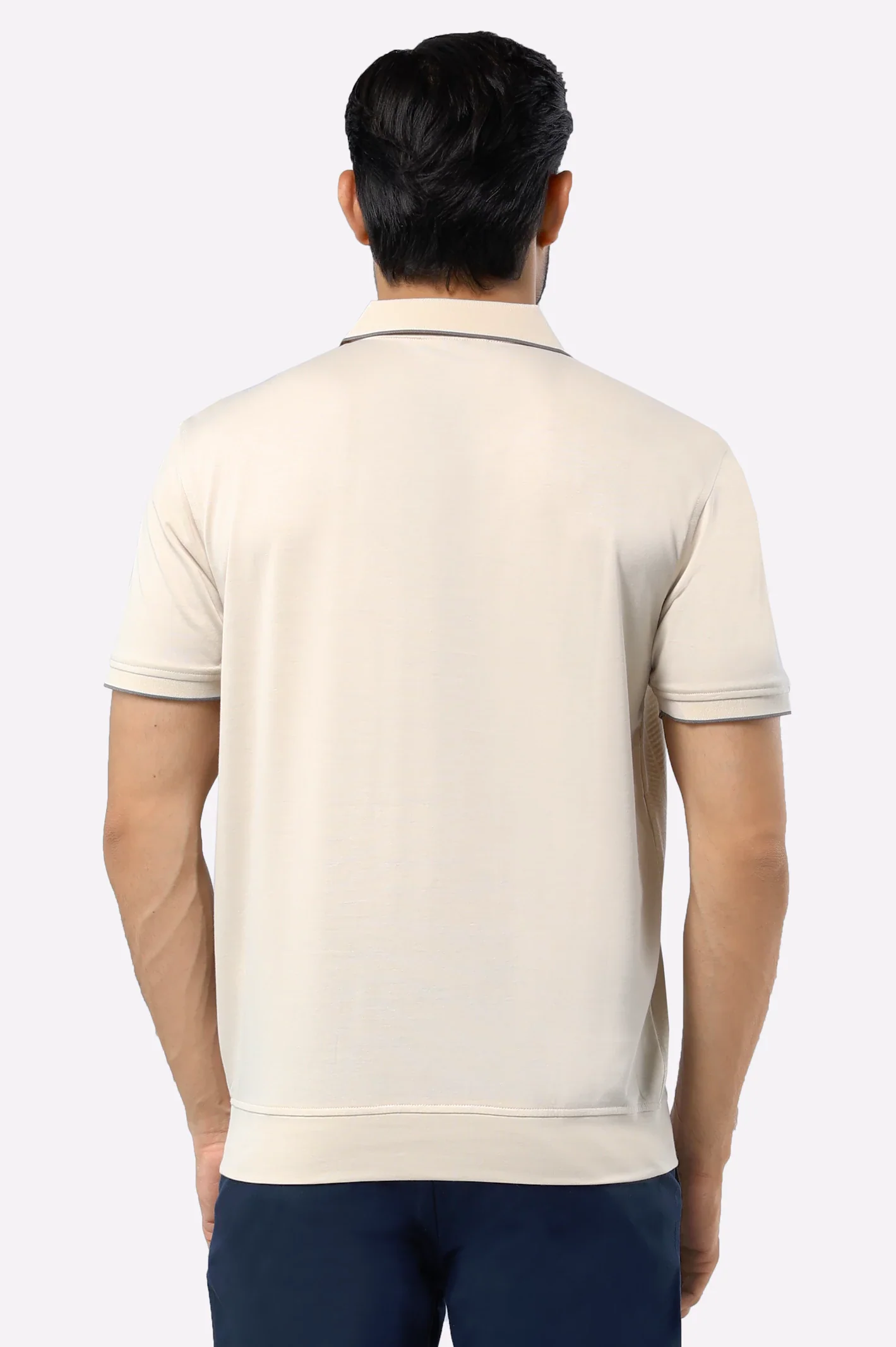 Beige Mercerized Polo - Image 3