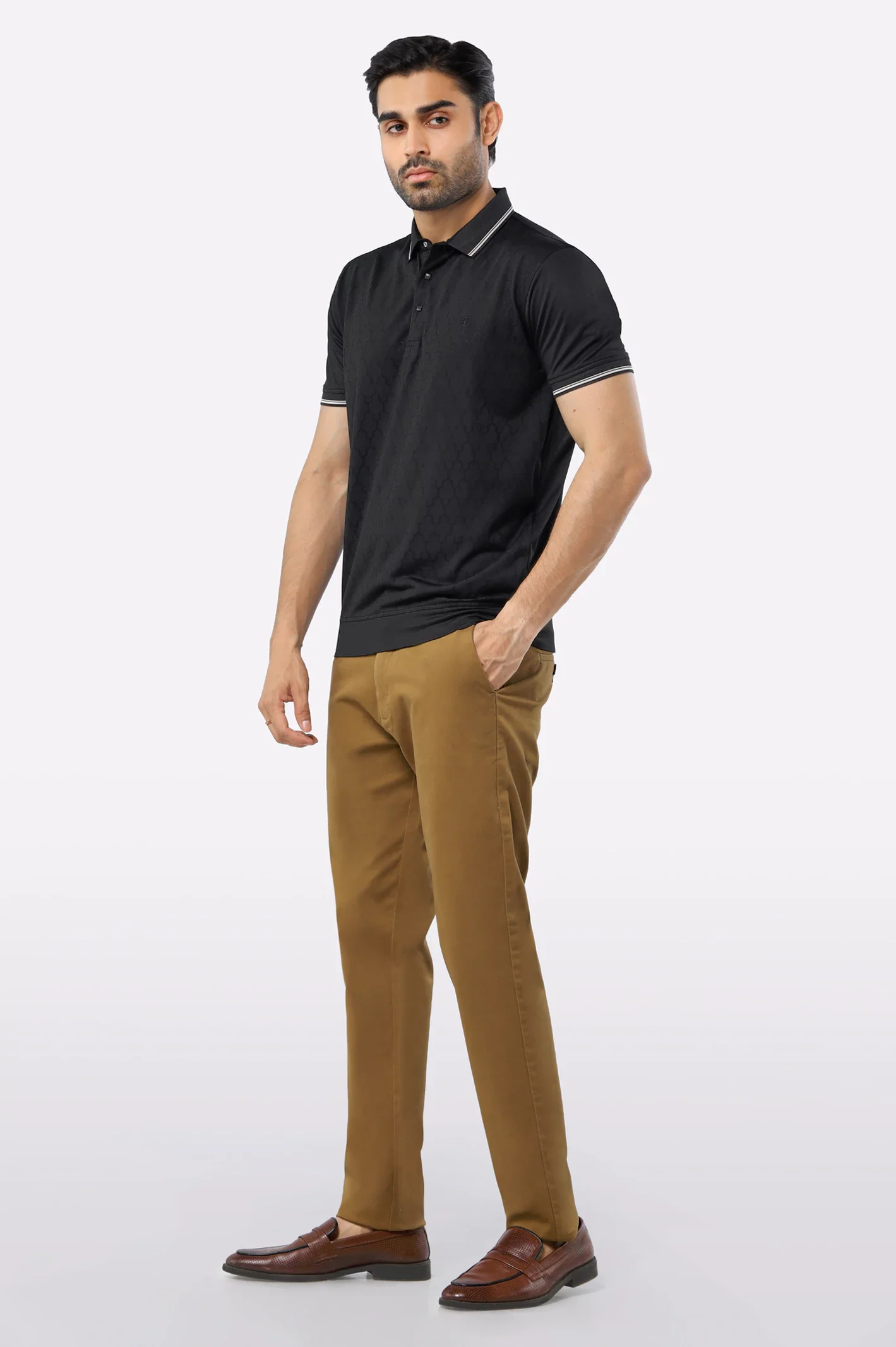 Black Mercerized Polo - Image 2