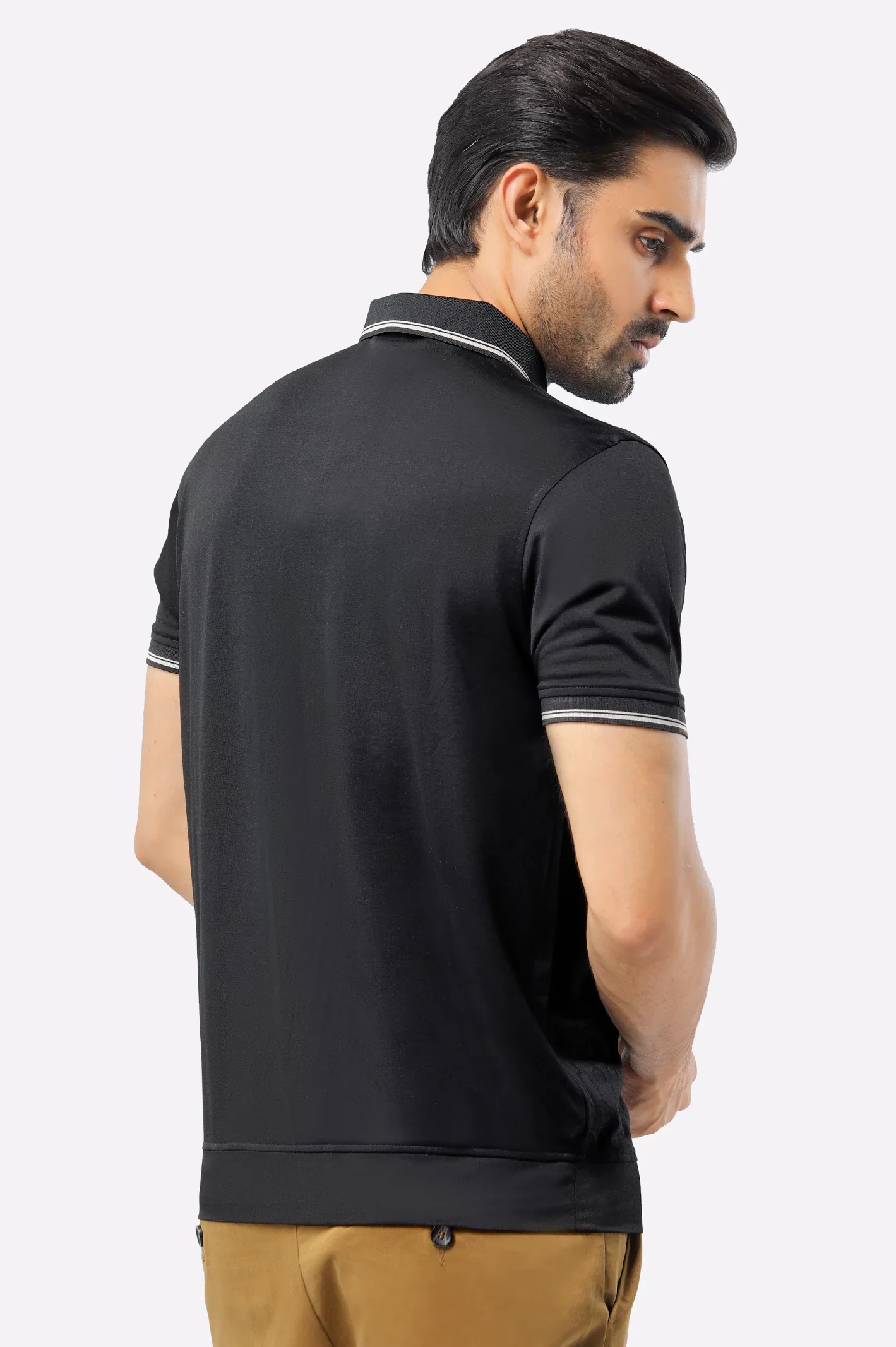 Black Mercerized Polo - Image 3