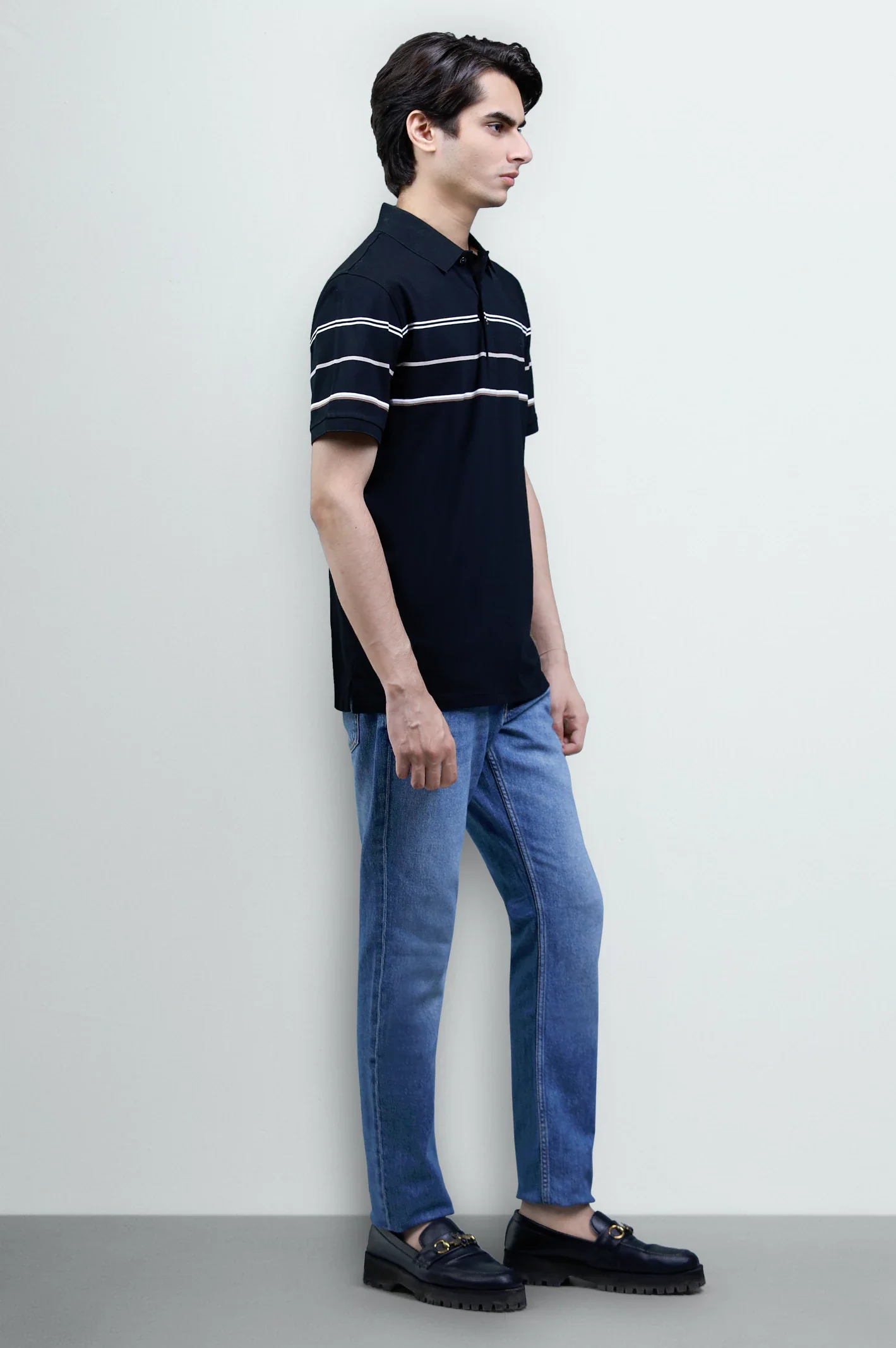 Black Yarn Dyed Polo - Image 4