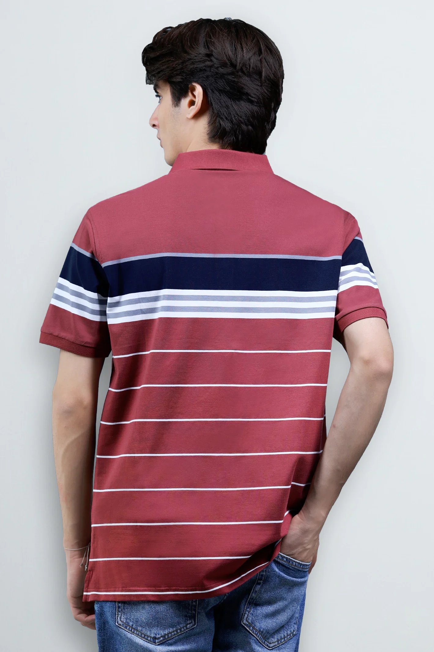 Maroon Yarn Dyed Polo - Image 5