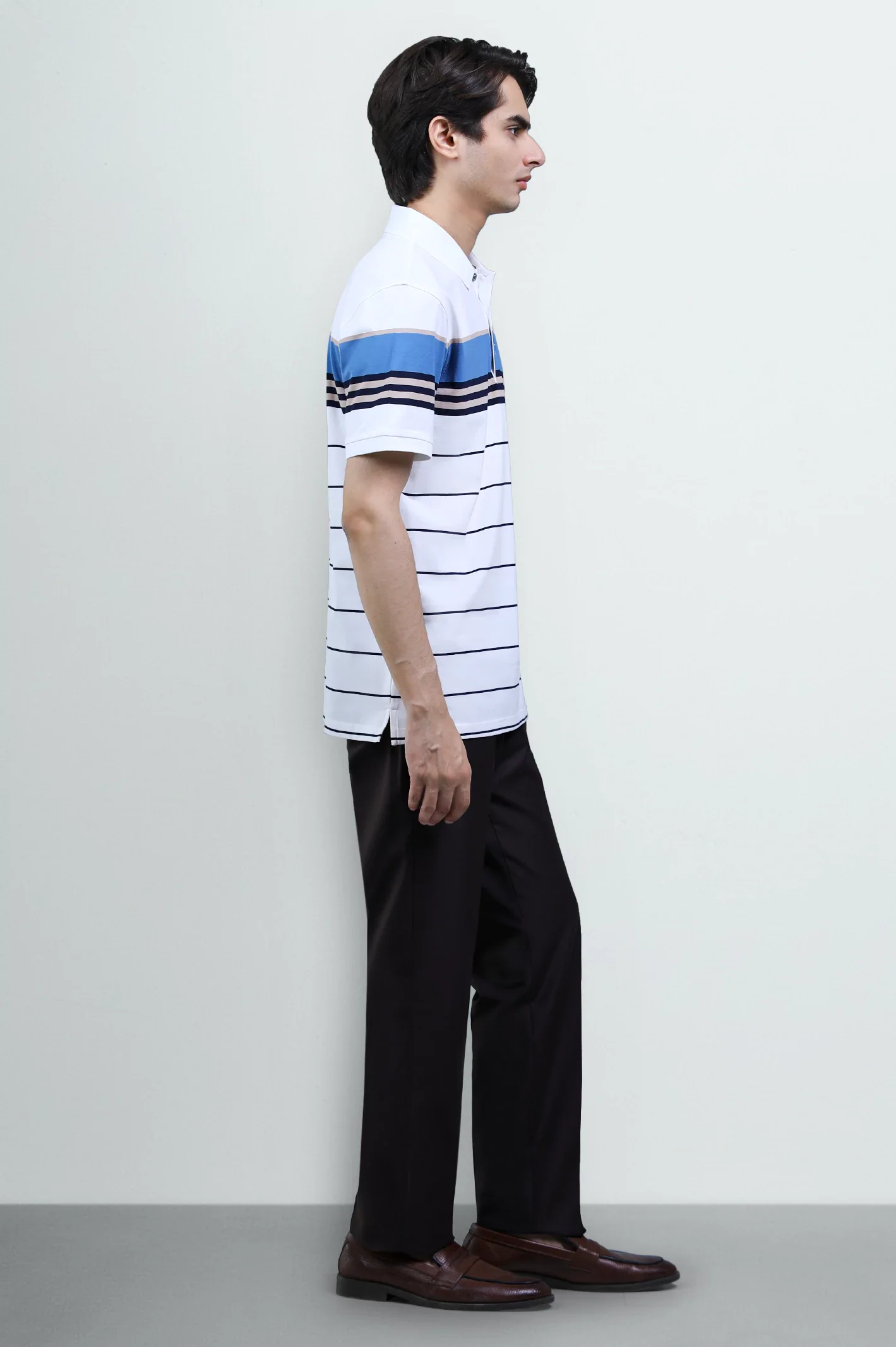 White Yarn Dyed Polo - Image 4