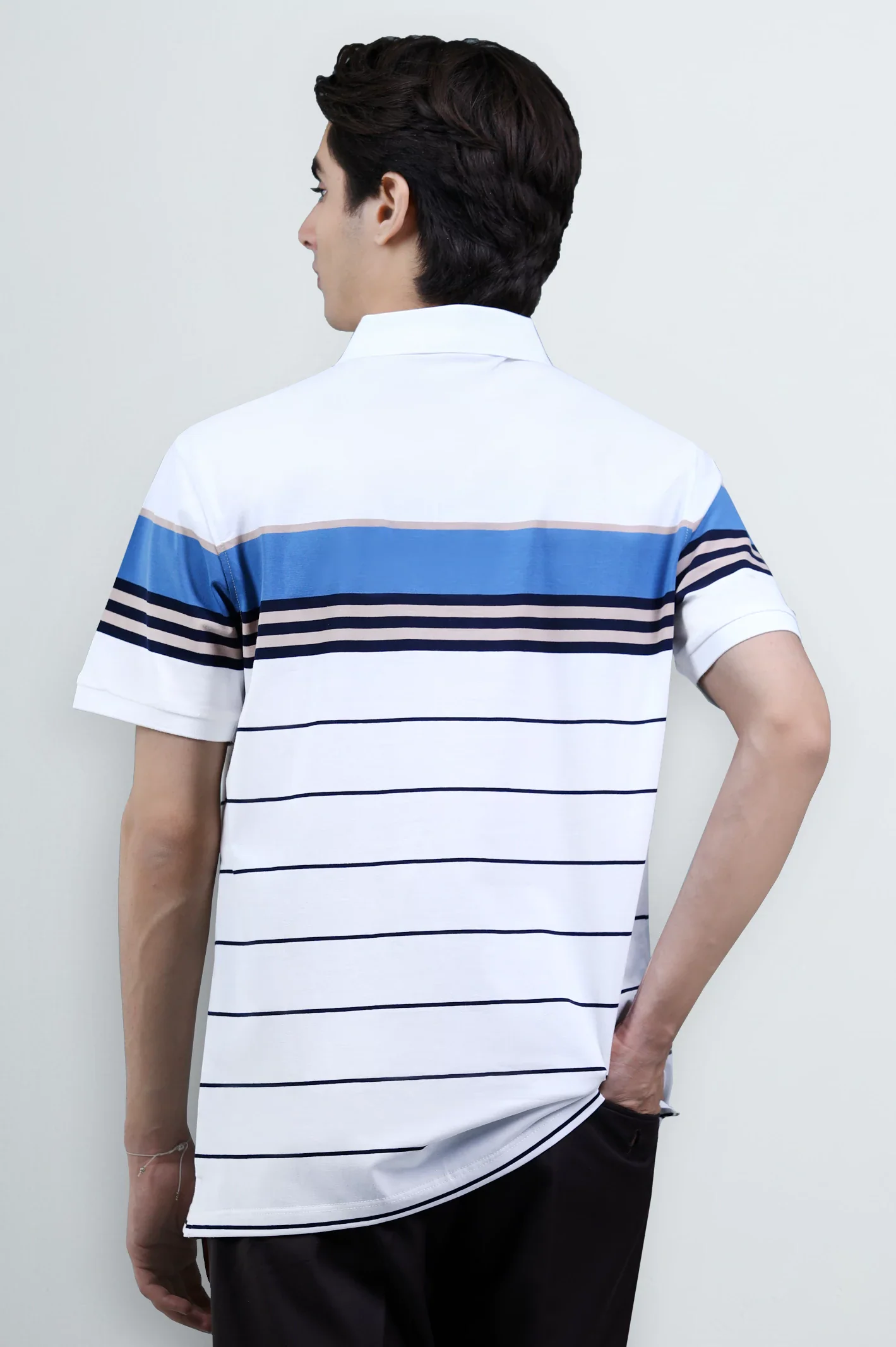 White Yarn Dyed Polo - Image 5