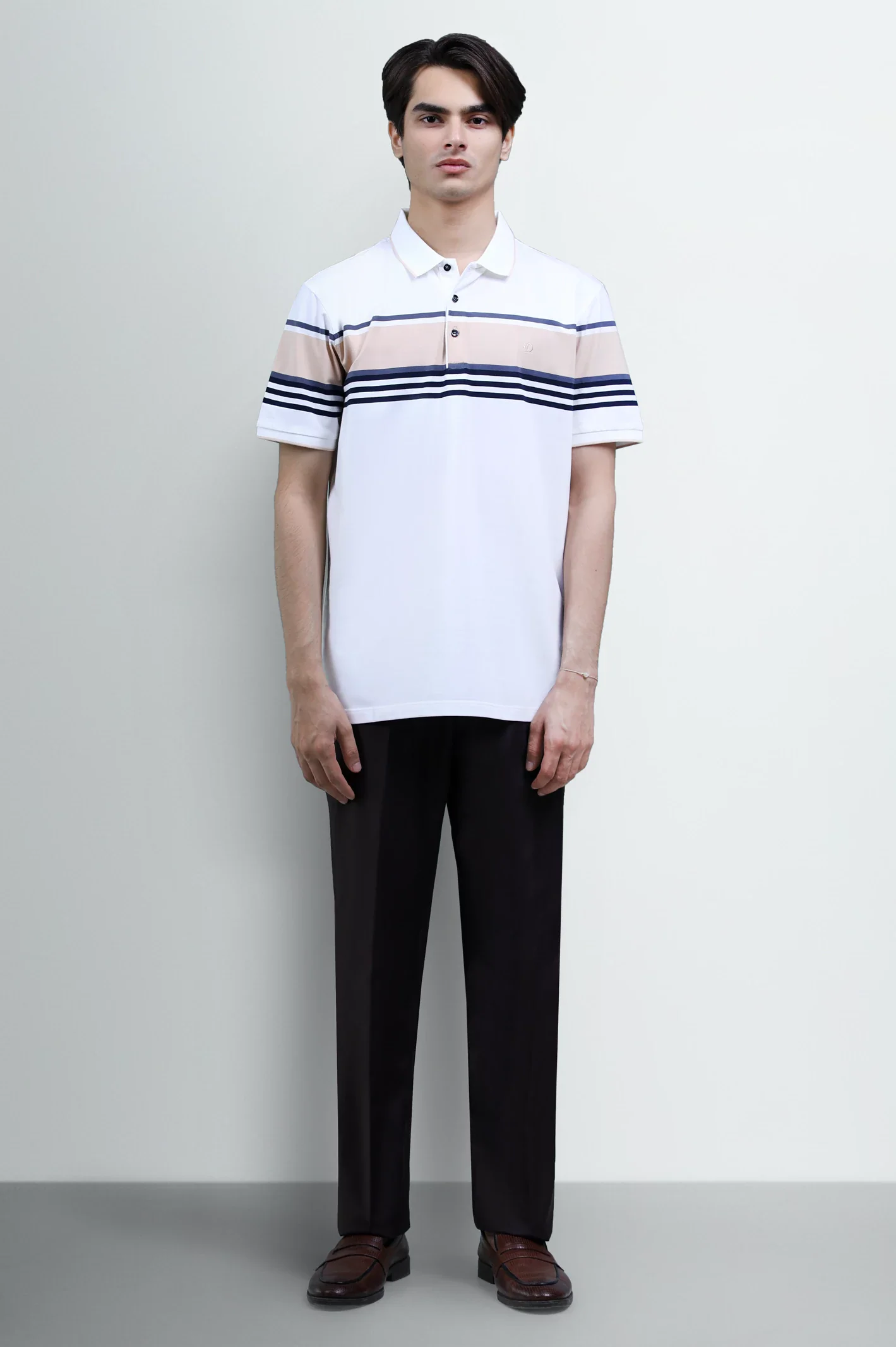 White Yarn Dyed Polo - Image 2