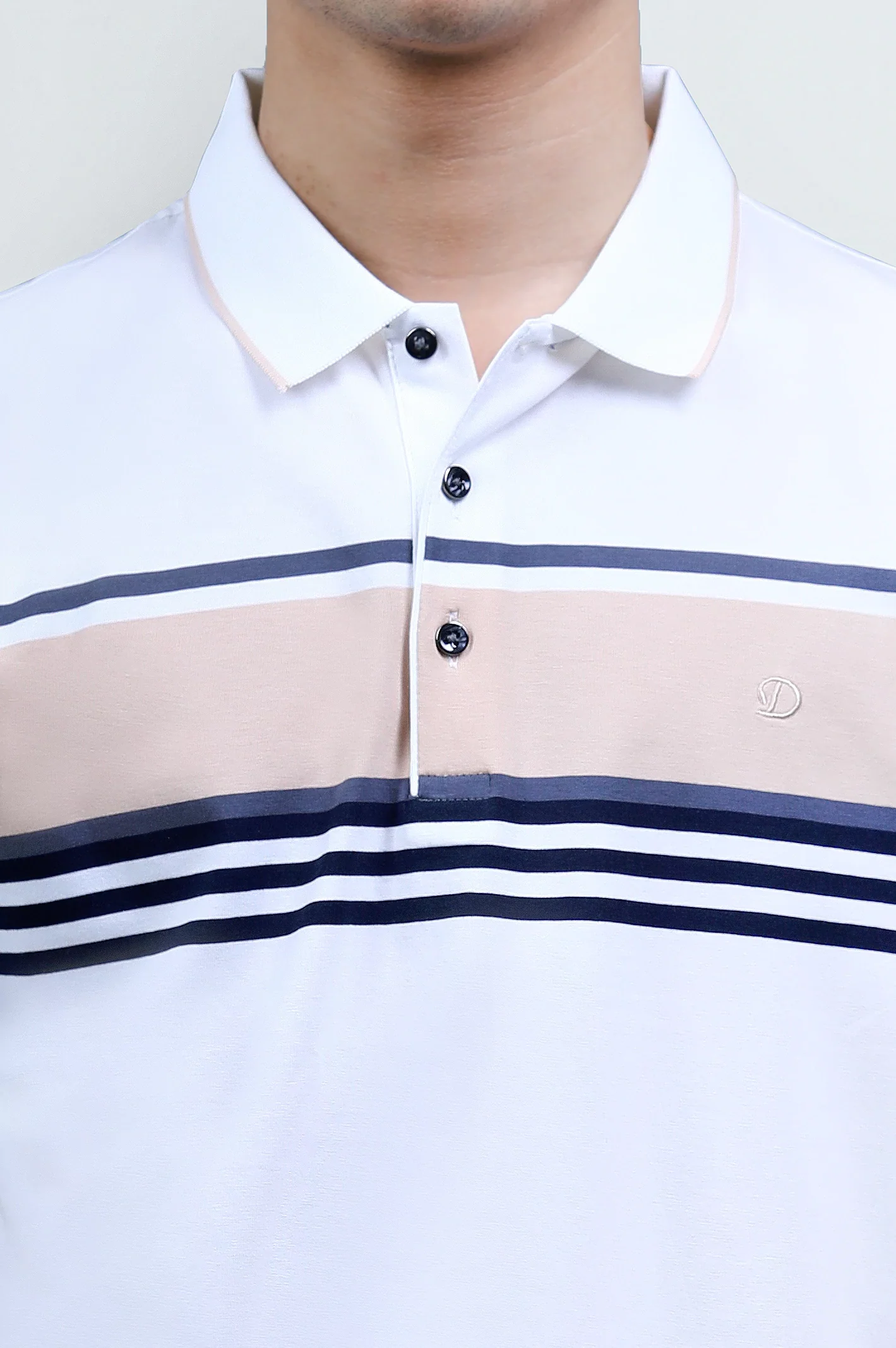 White Yarn Dyed Polo - Image 3