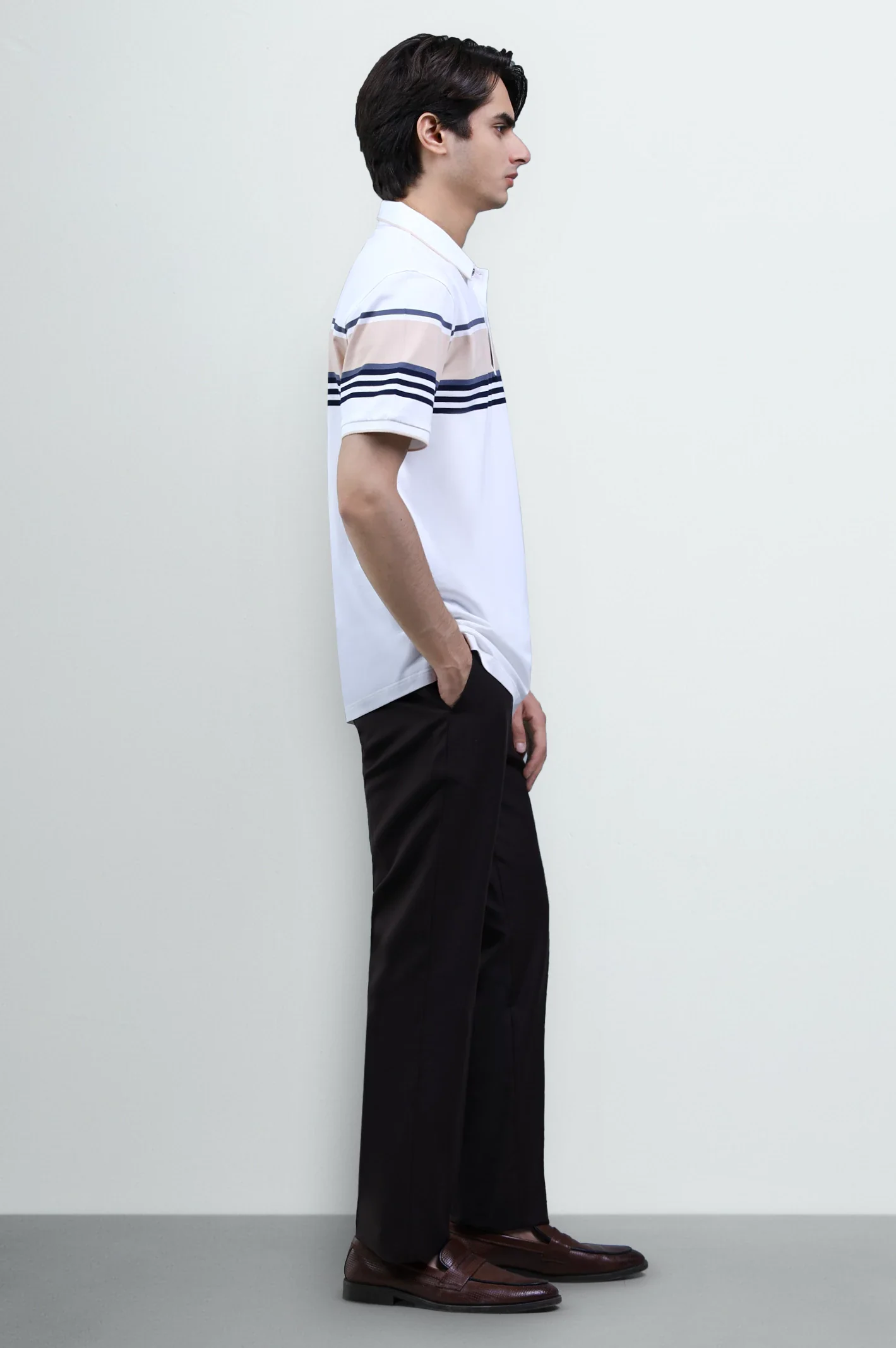 White Yarn Dyed Polo - Image 4
