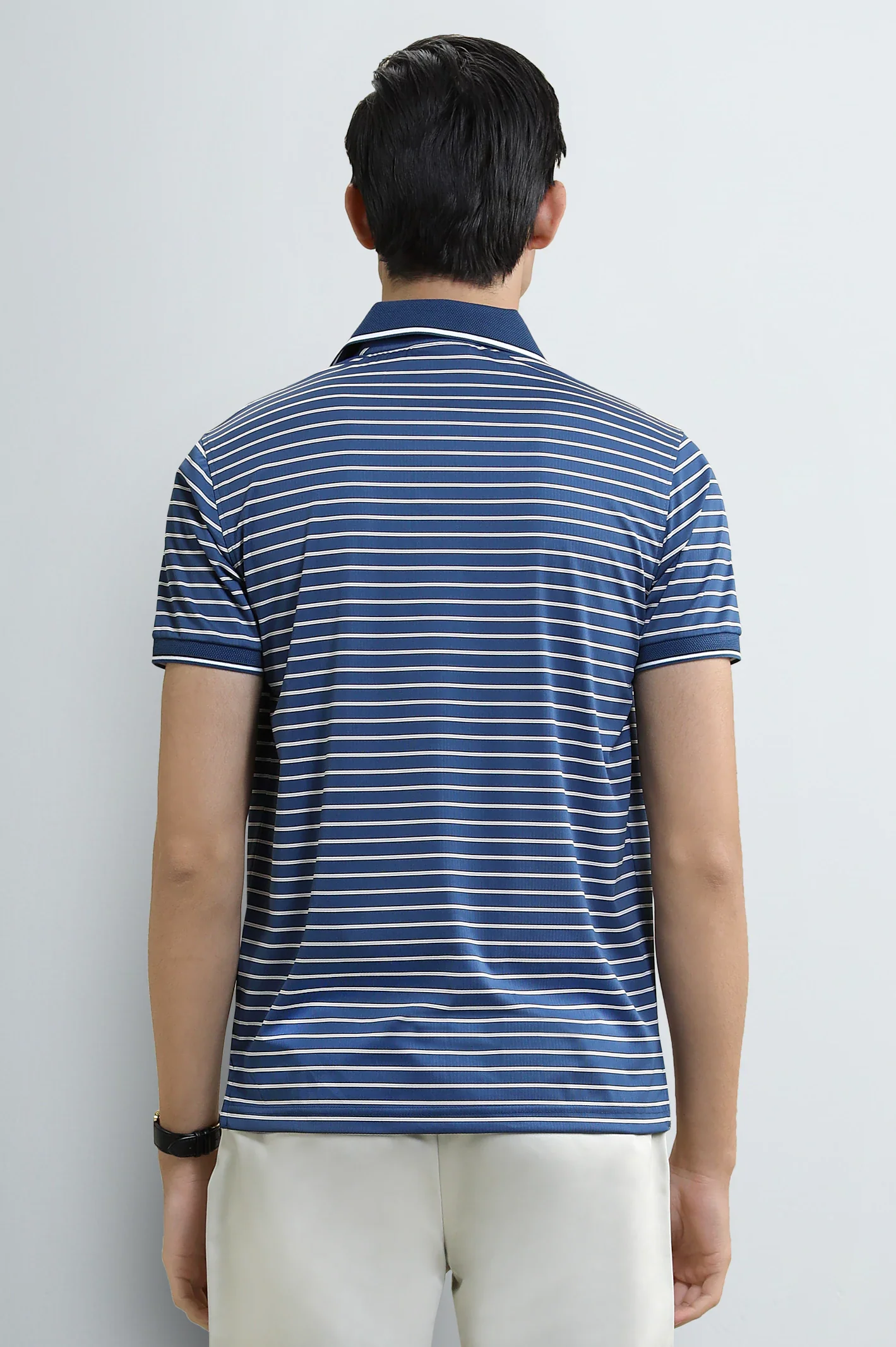 Indigo Yarn-Dyed Striped Polo - Image 3