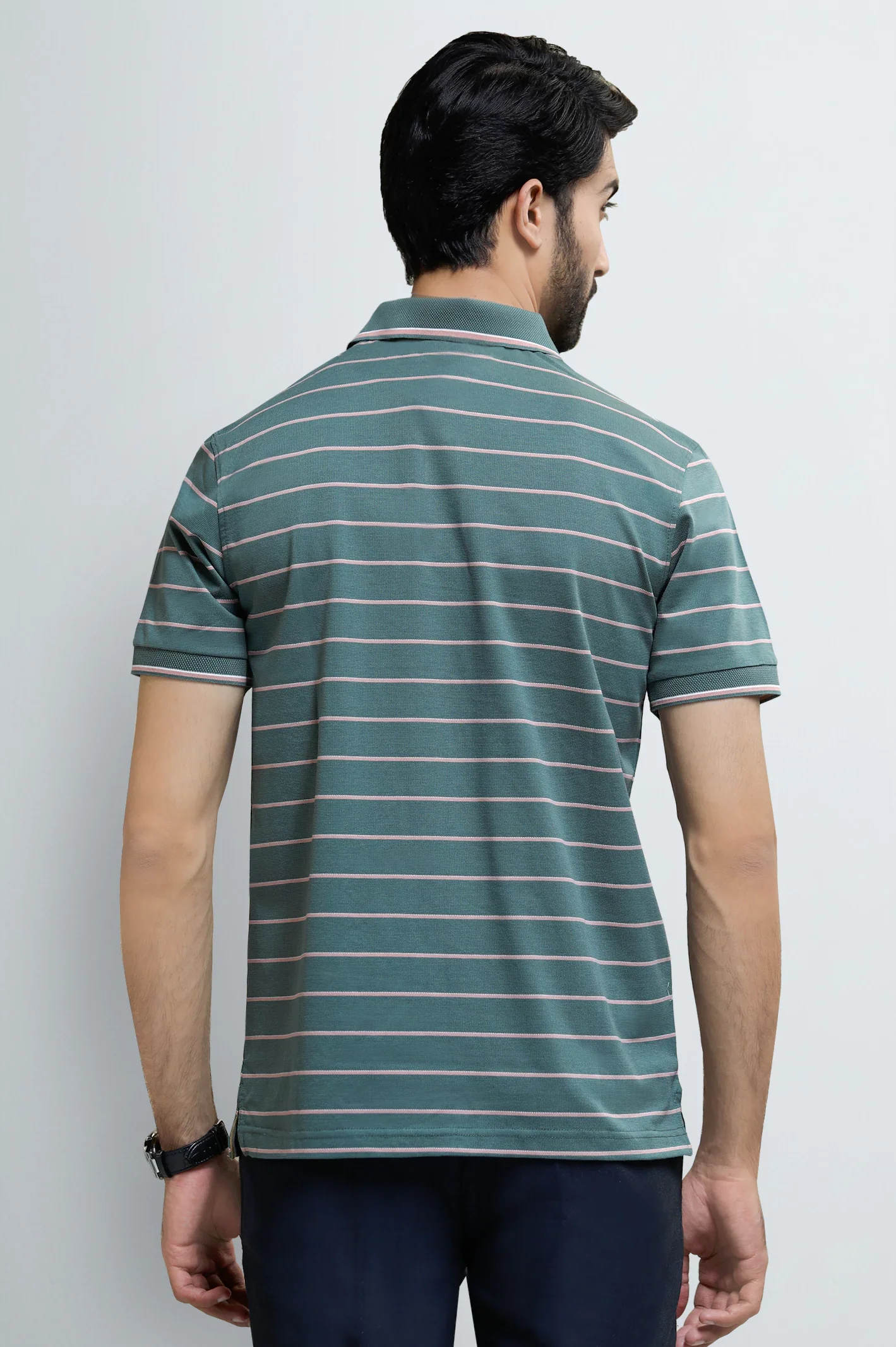 Green Striped Polo - Image 4