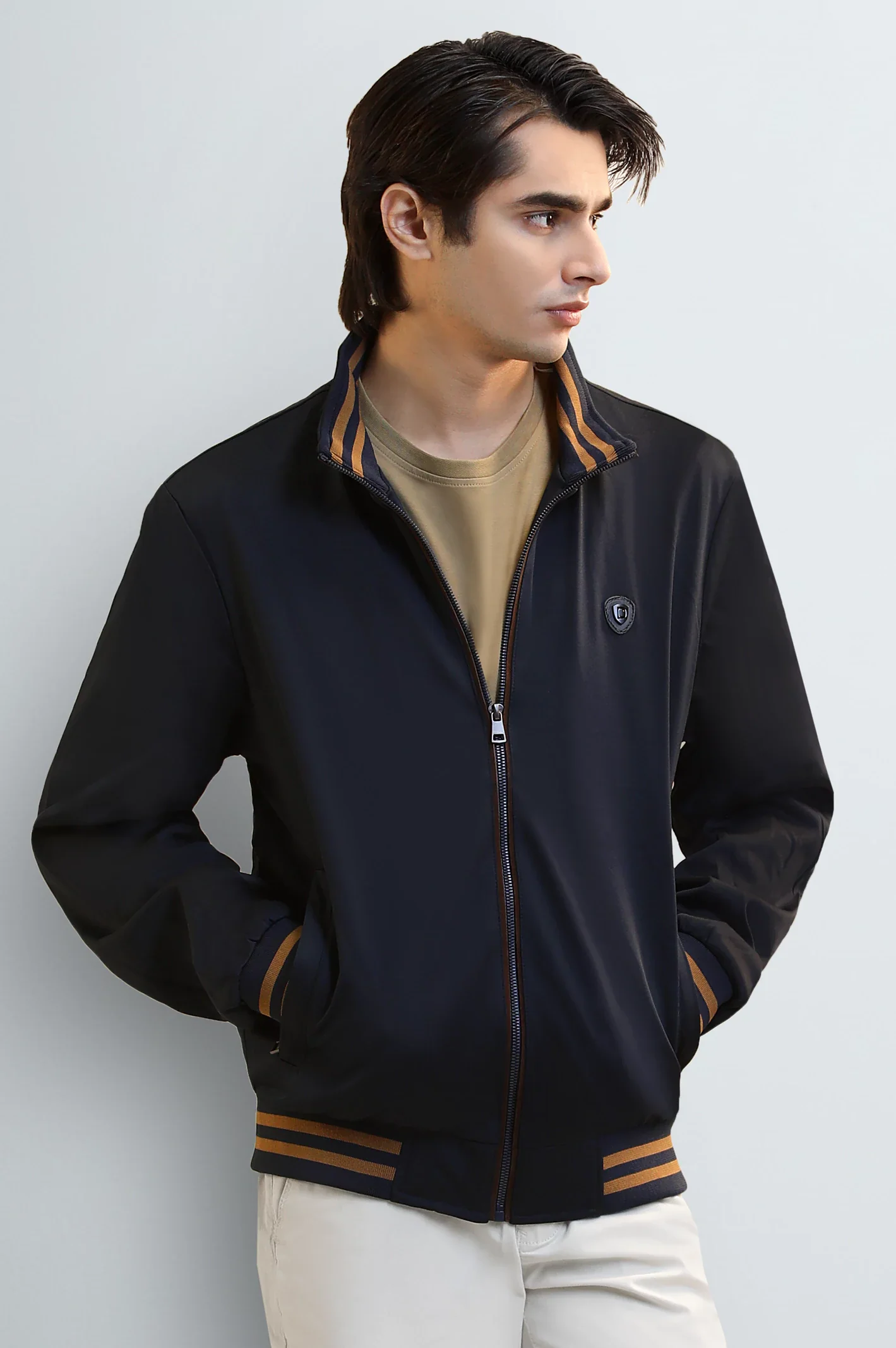 Men's Navy Blue Bomber Jacket