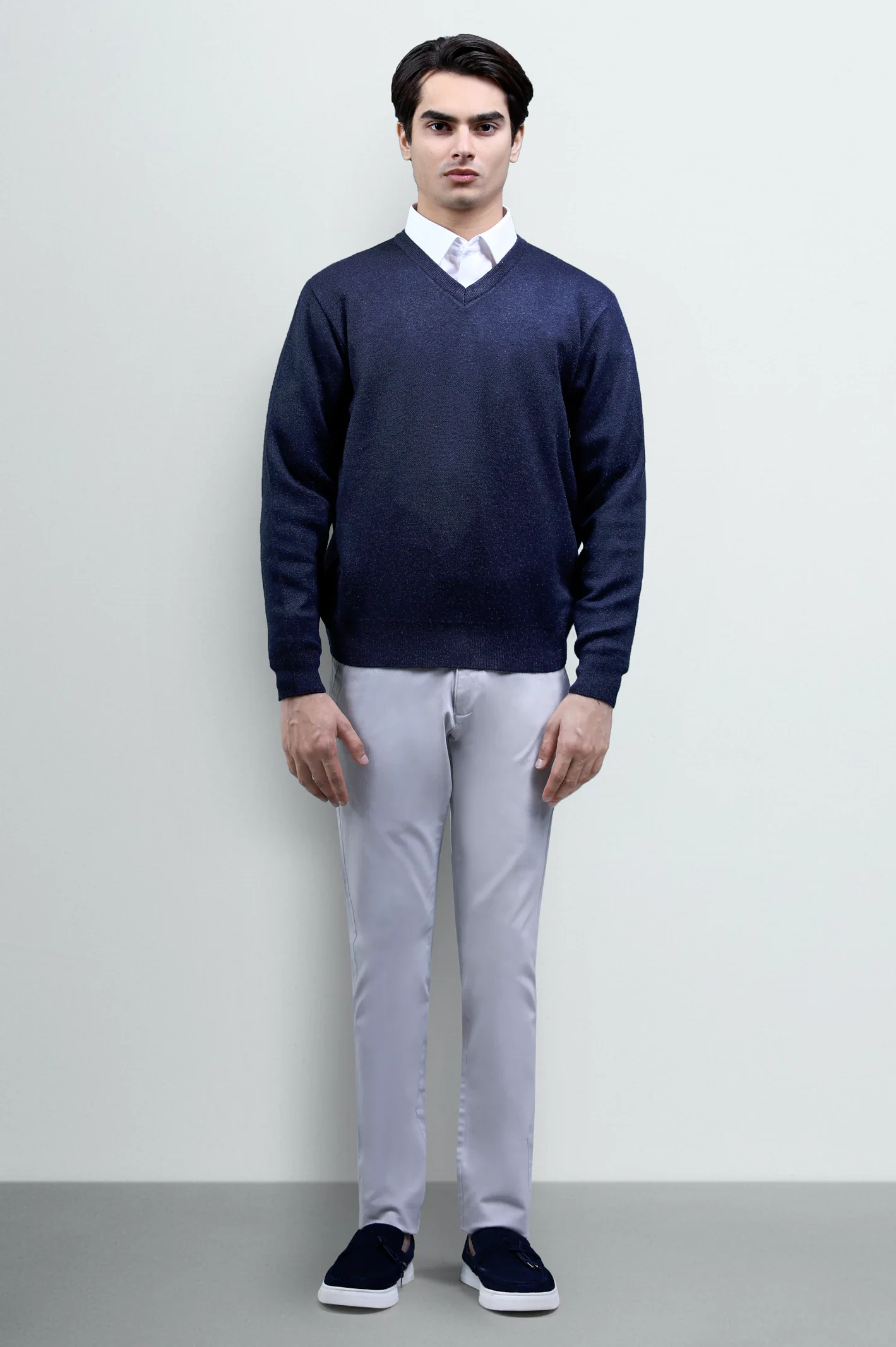 Full-Sleeve V-Neck Sweater - Image 2