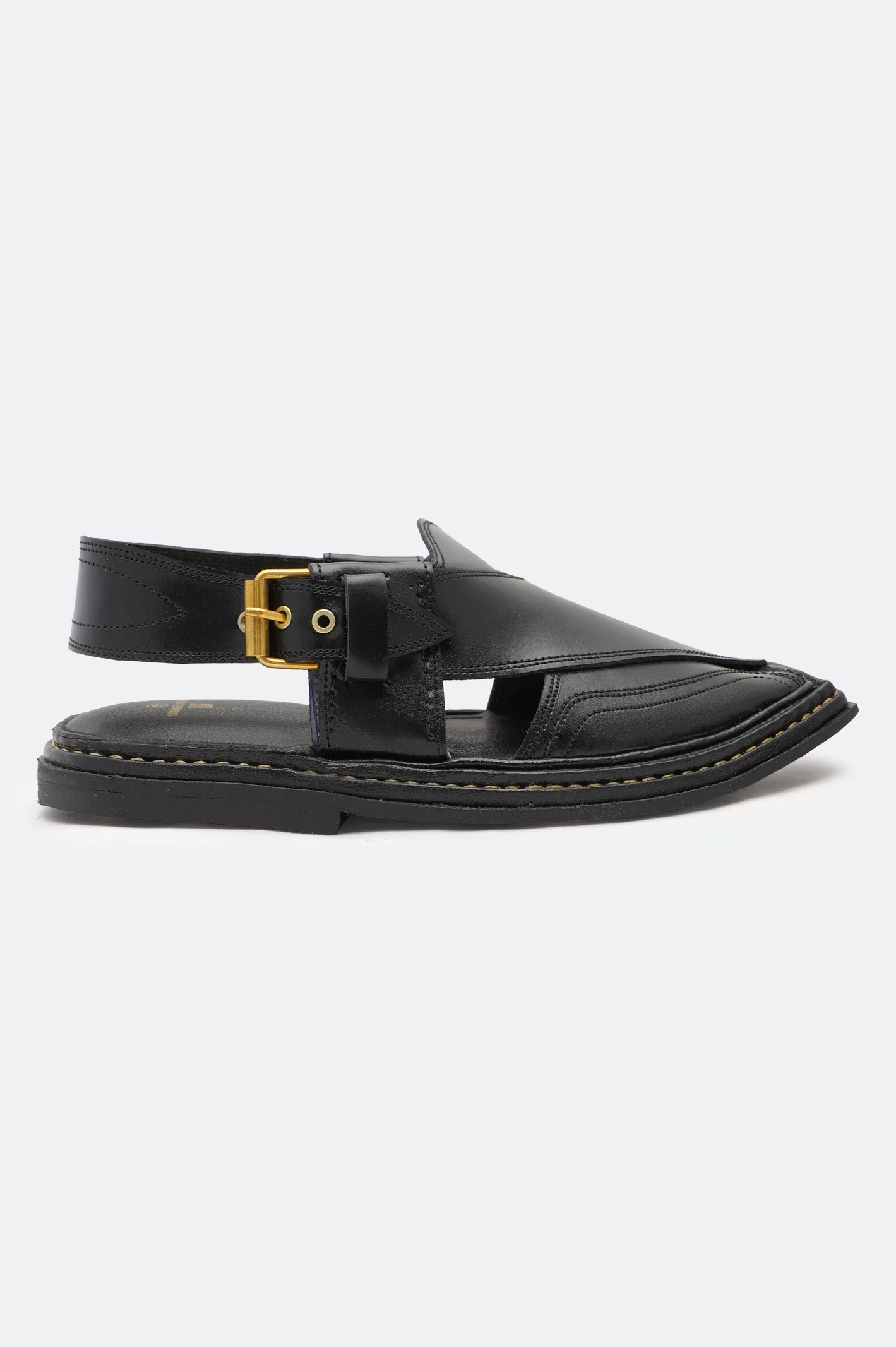 Black Casual Peshawari Sandal - Image 2