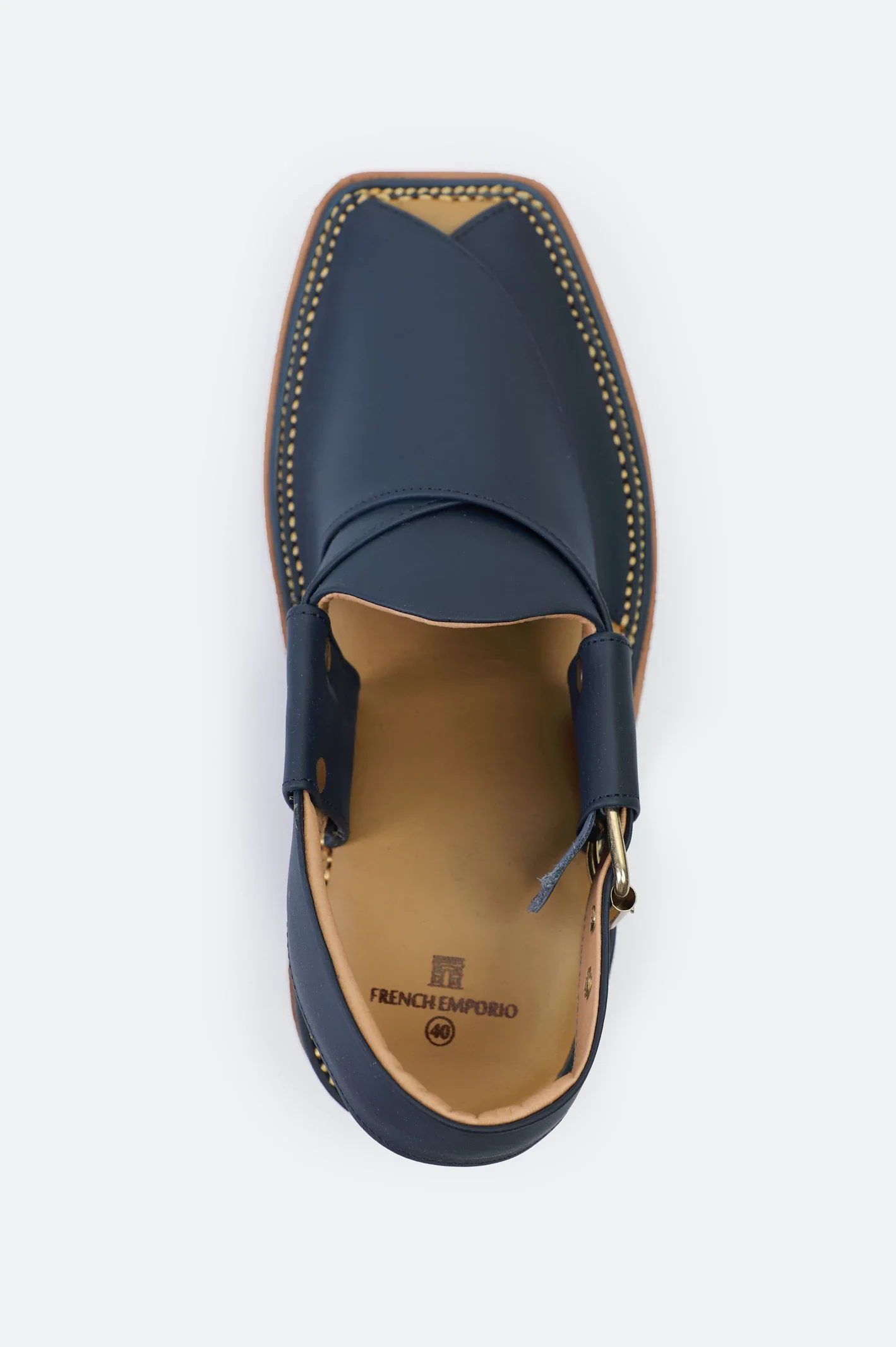 Navy Blue Casual Peshawari Sandal - Image 3