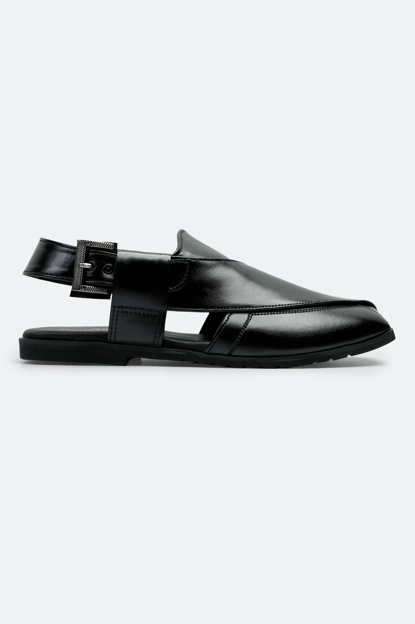 Black Casual Peshawari Sandal - Image 2