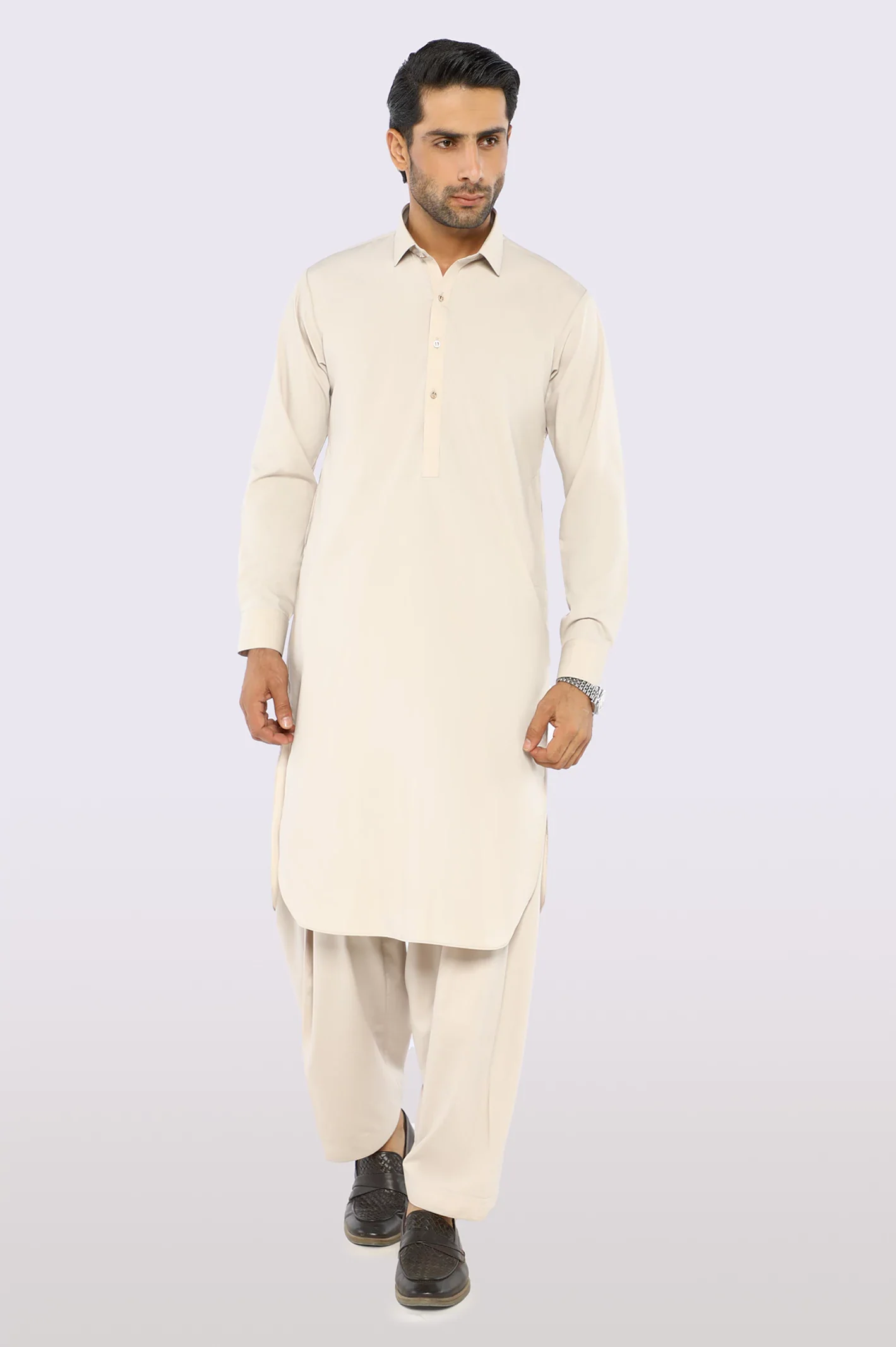 Cream Wash & Wear Fabric