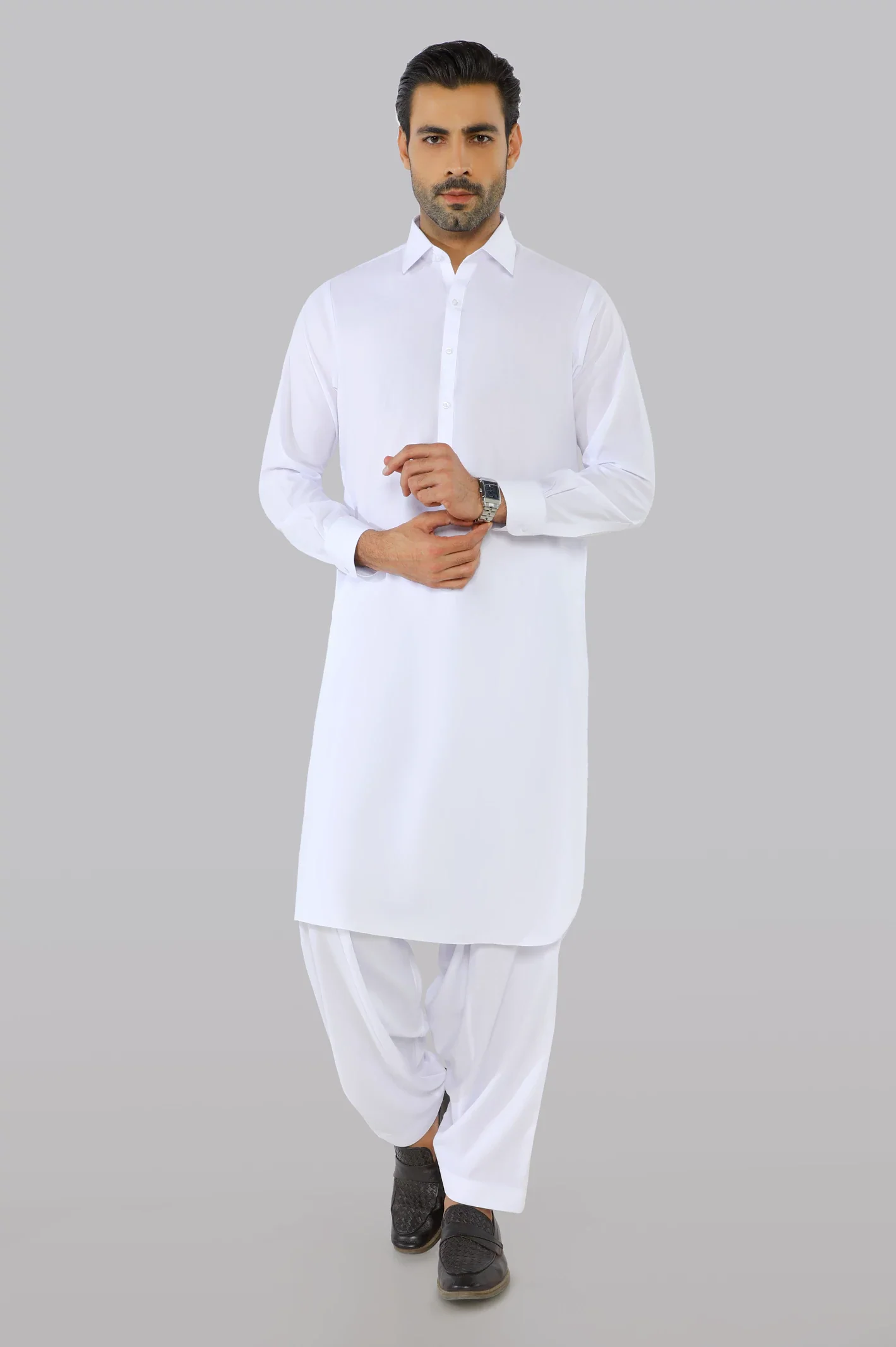 White Wash & Wear Fabric