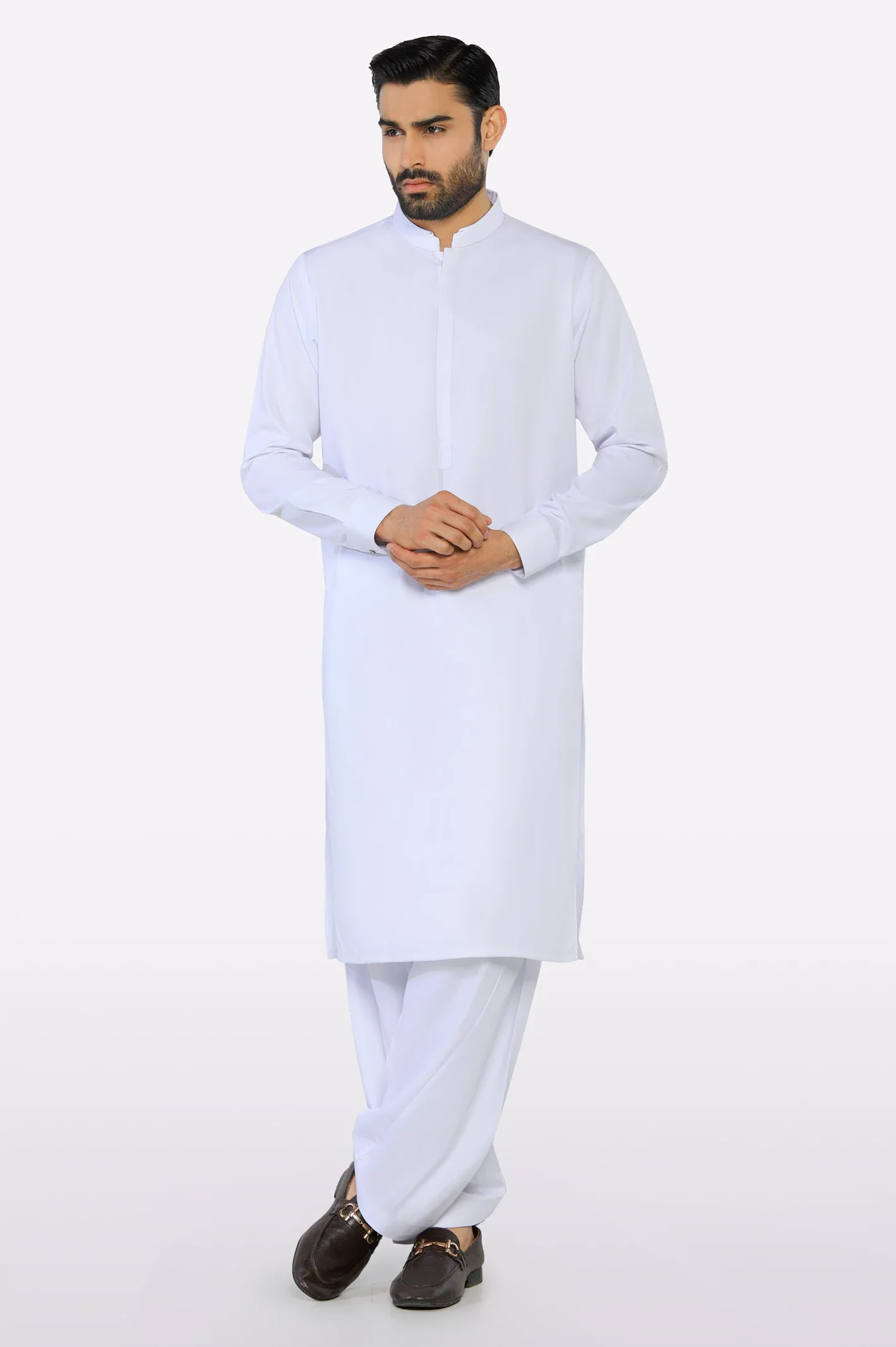 White Wash & Wear Fabric