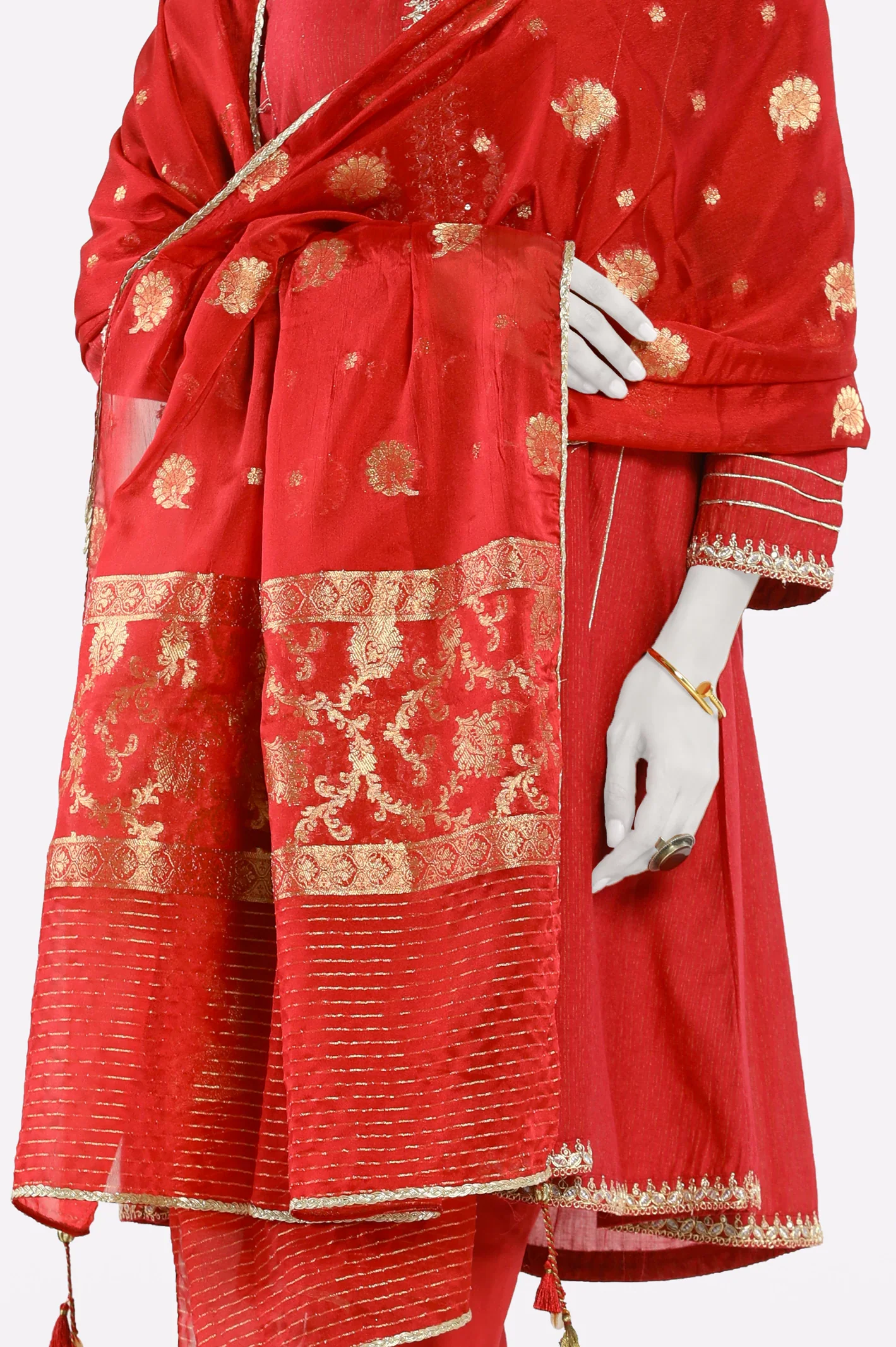 Rust Plain Dupatta - Image 4