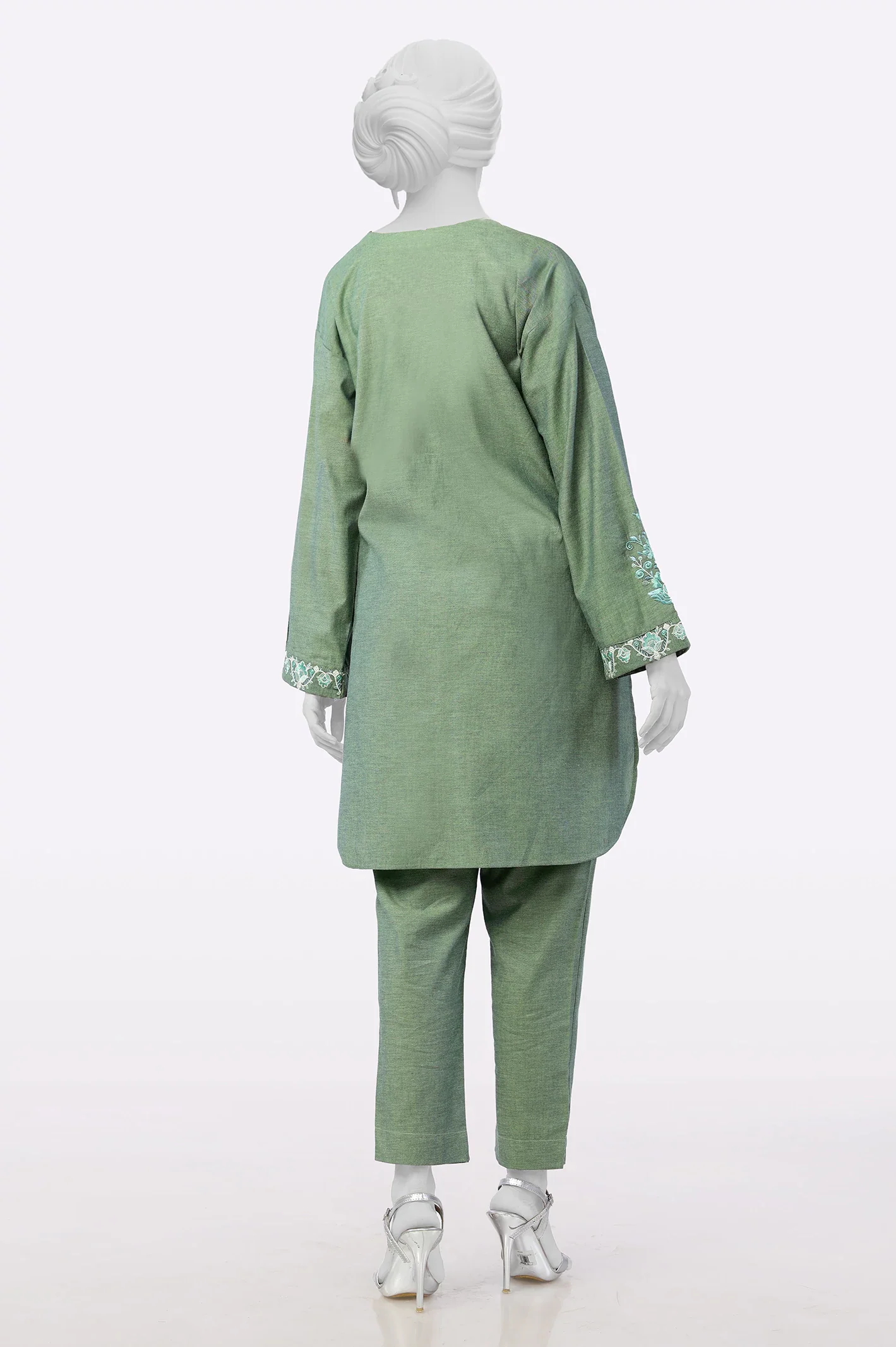 Green Embroidered 2PC - Image 3