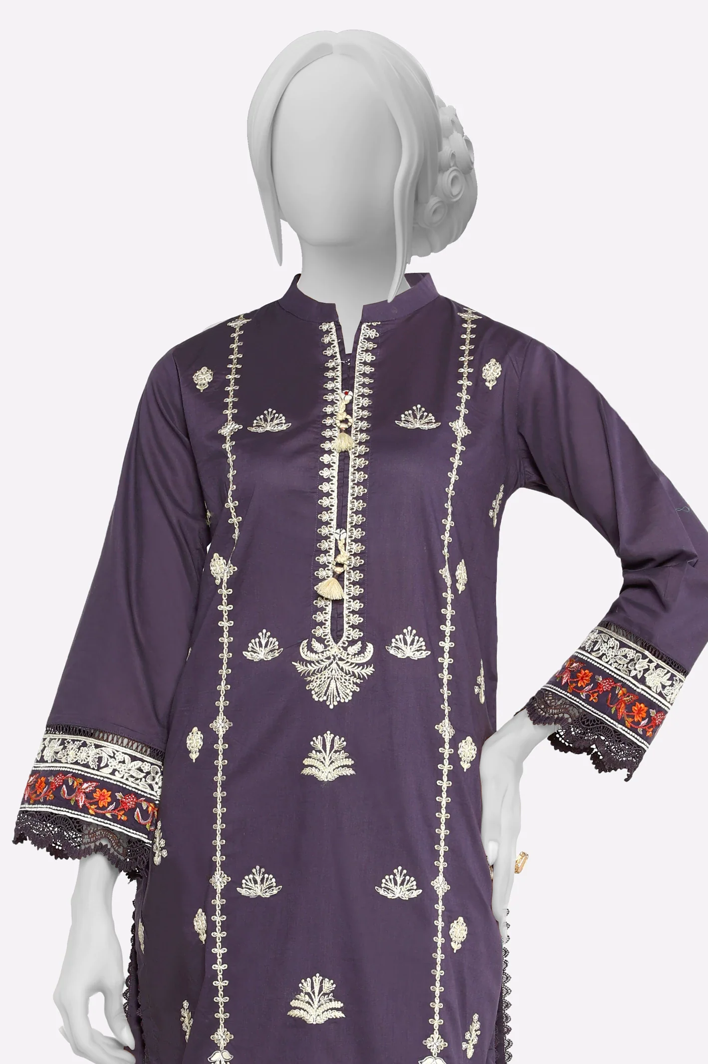 Purple Embroidered 2PC - Image 2