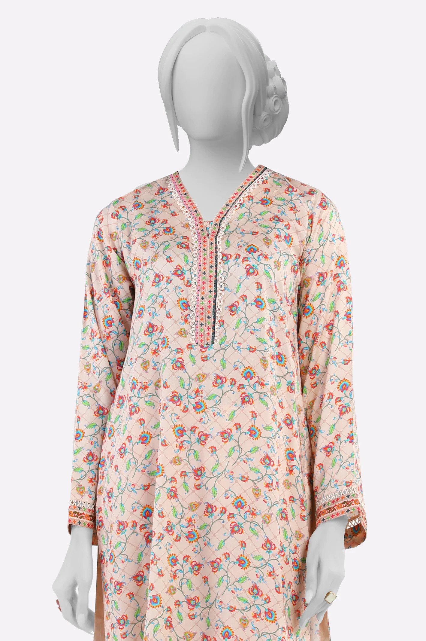 Peach Printed 2PC - Image 2