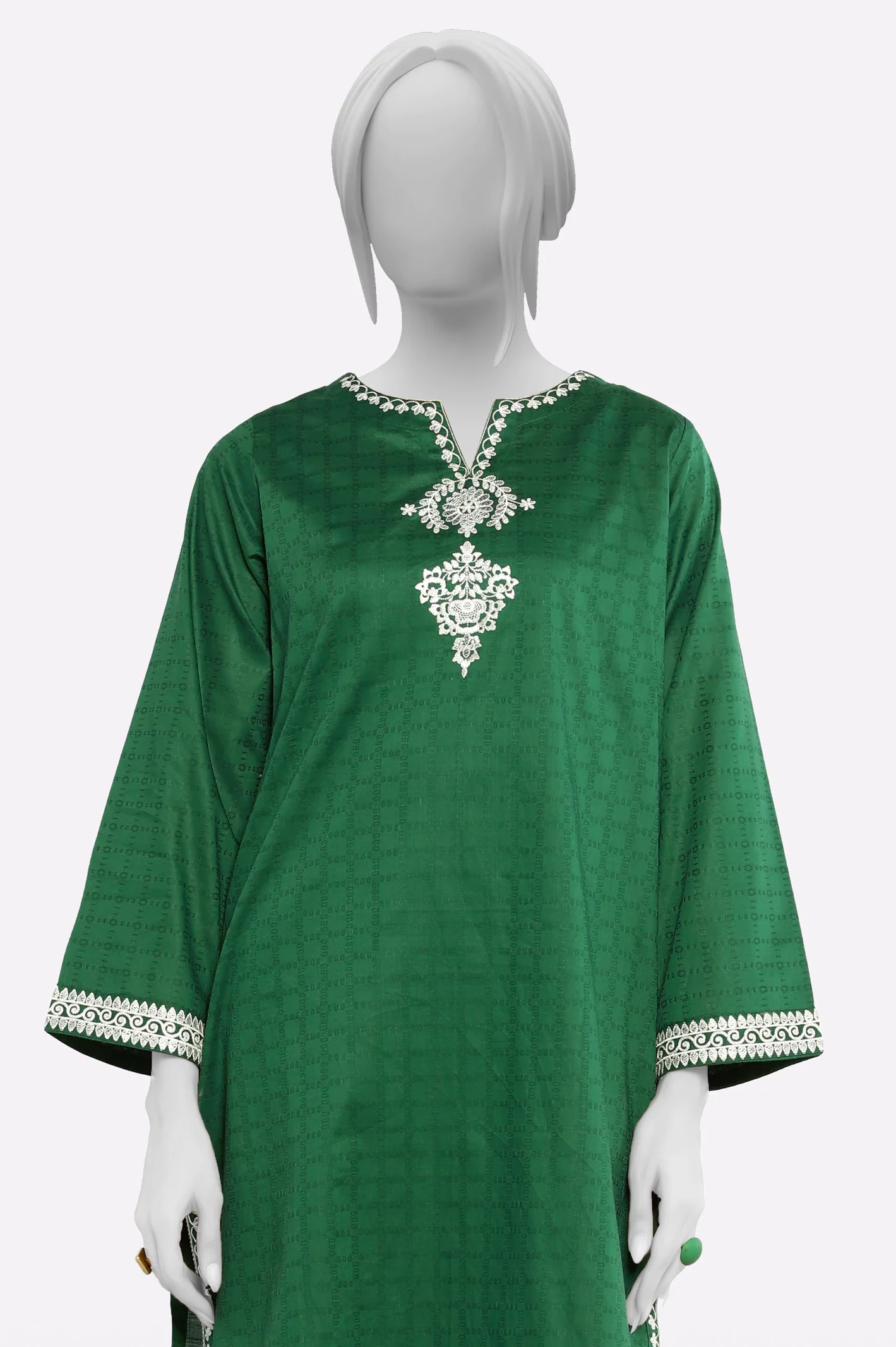 Green Embroidered 2PC - Image 2