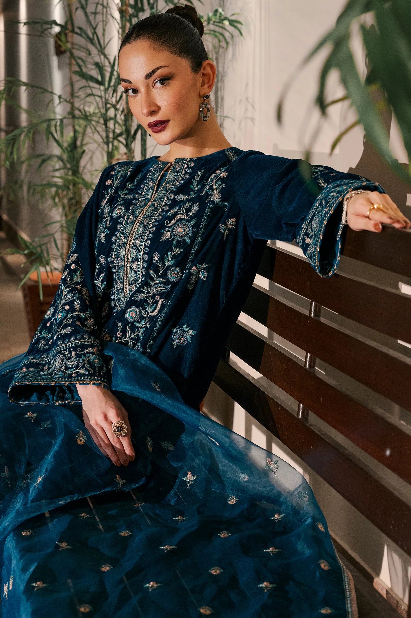 Blue Embroidered 2PC - Image 3