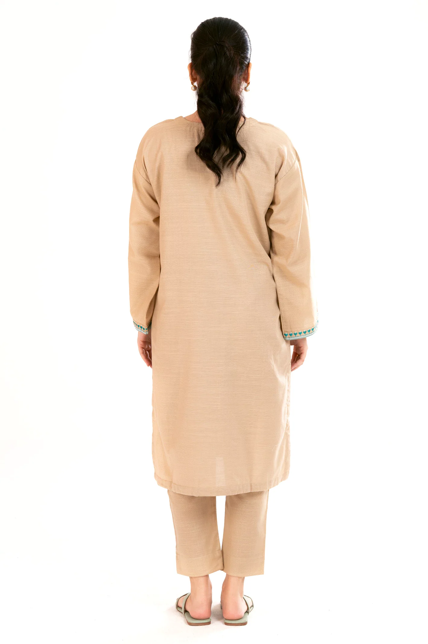 Beige Embroidered 2PC - Image 3