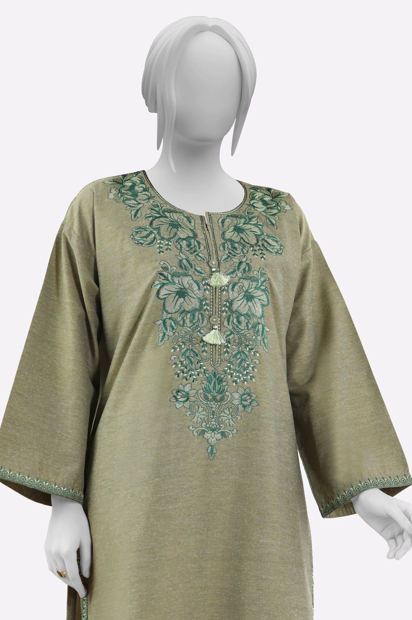 Green Embroidered 2PC - Image 2