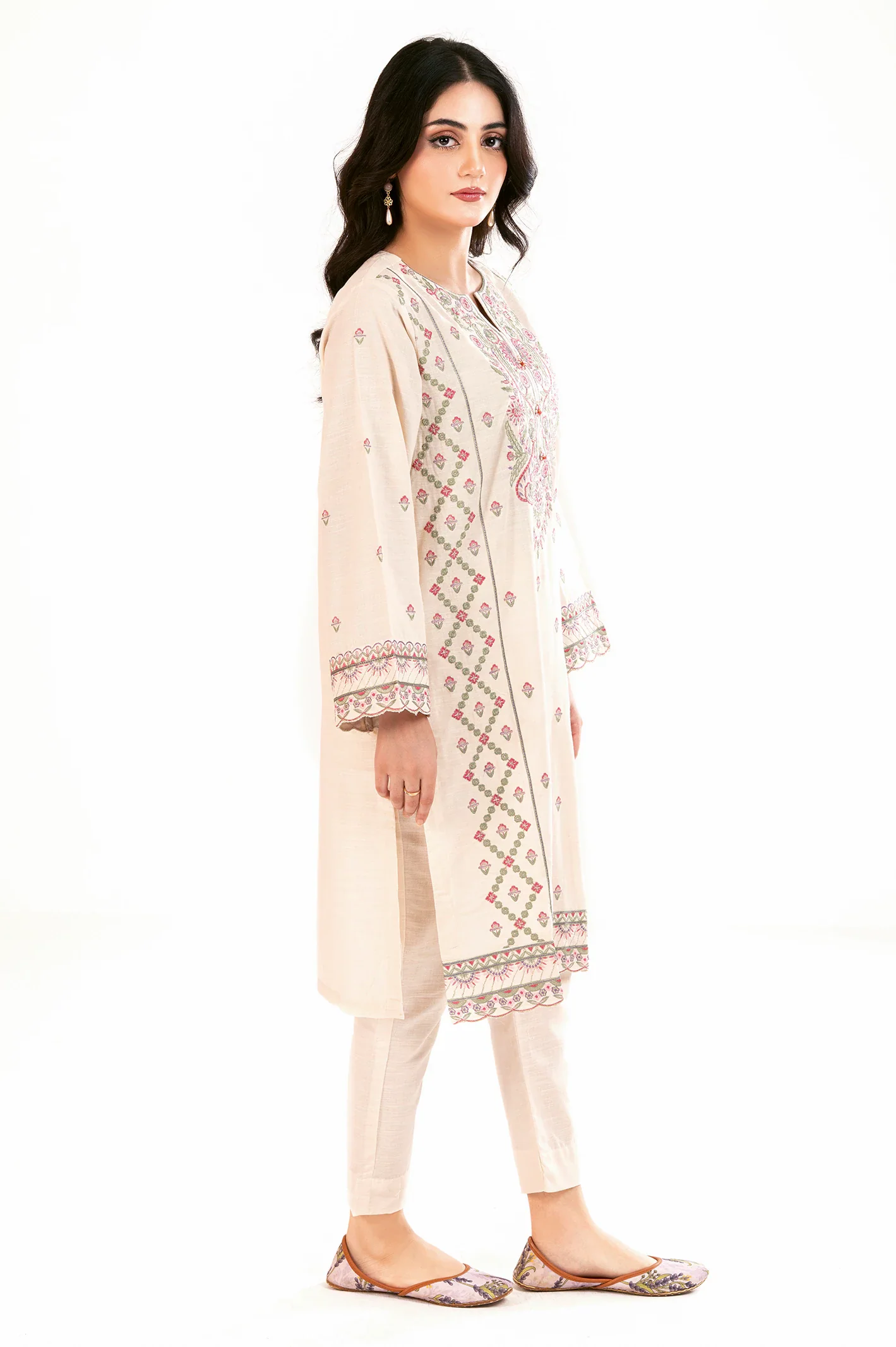 Cream Embroidered 2PC - Image 3