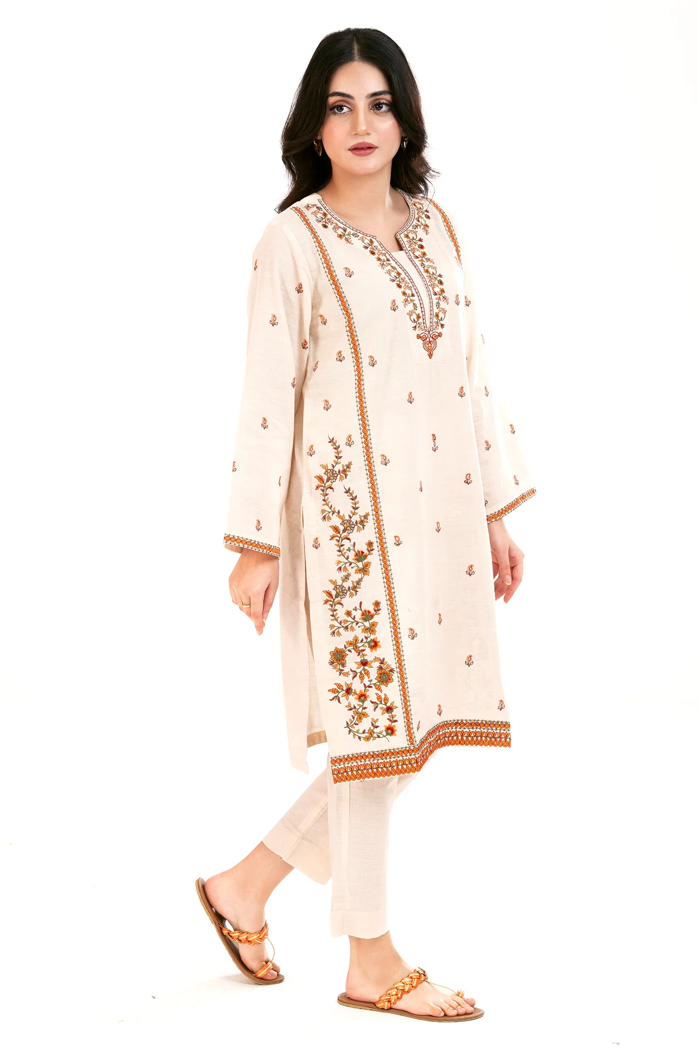 Cream Embroidered 2PC - Image 3