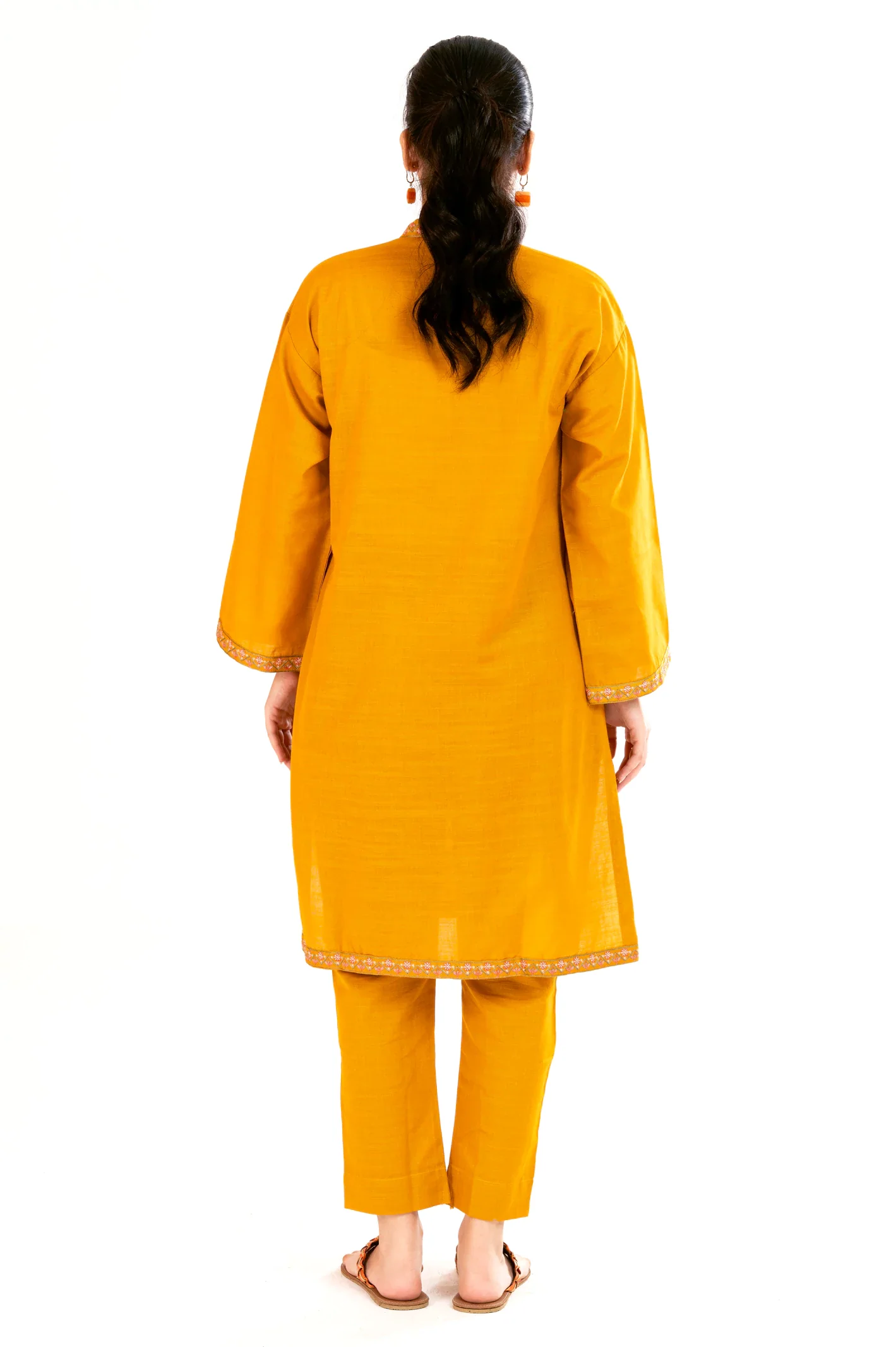 Mustard Embroidered 2PC - Image 4
